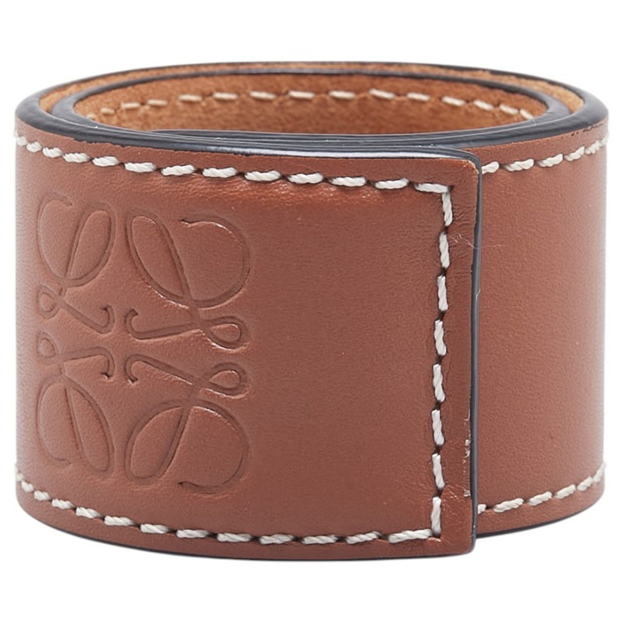 Loewe LOEWE Anagram Slap Small Bracelet in Brown Leather for Women Size ONE SIZE - 2 Thumbnail