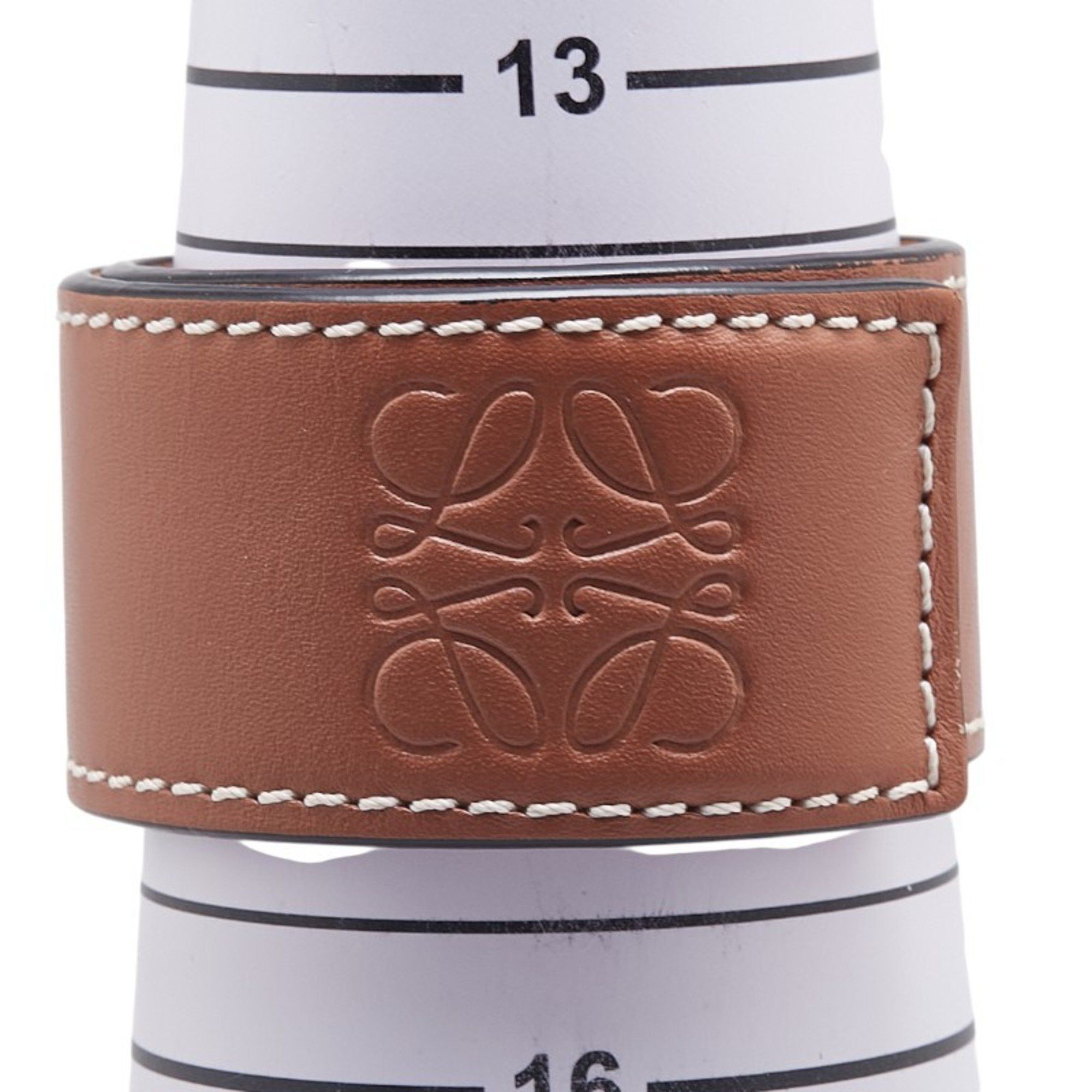 Loewe LOEWE Anagram Slap Small Bracelet in Brown Leather for Women Size ONE SIZE - 7 Thumbnail