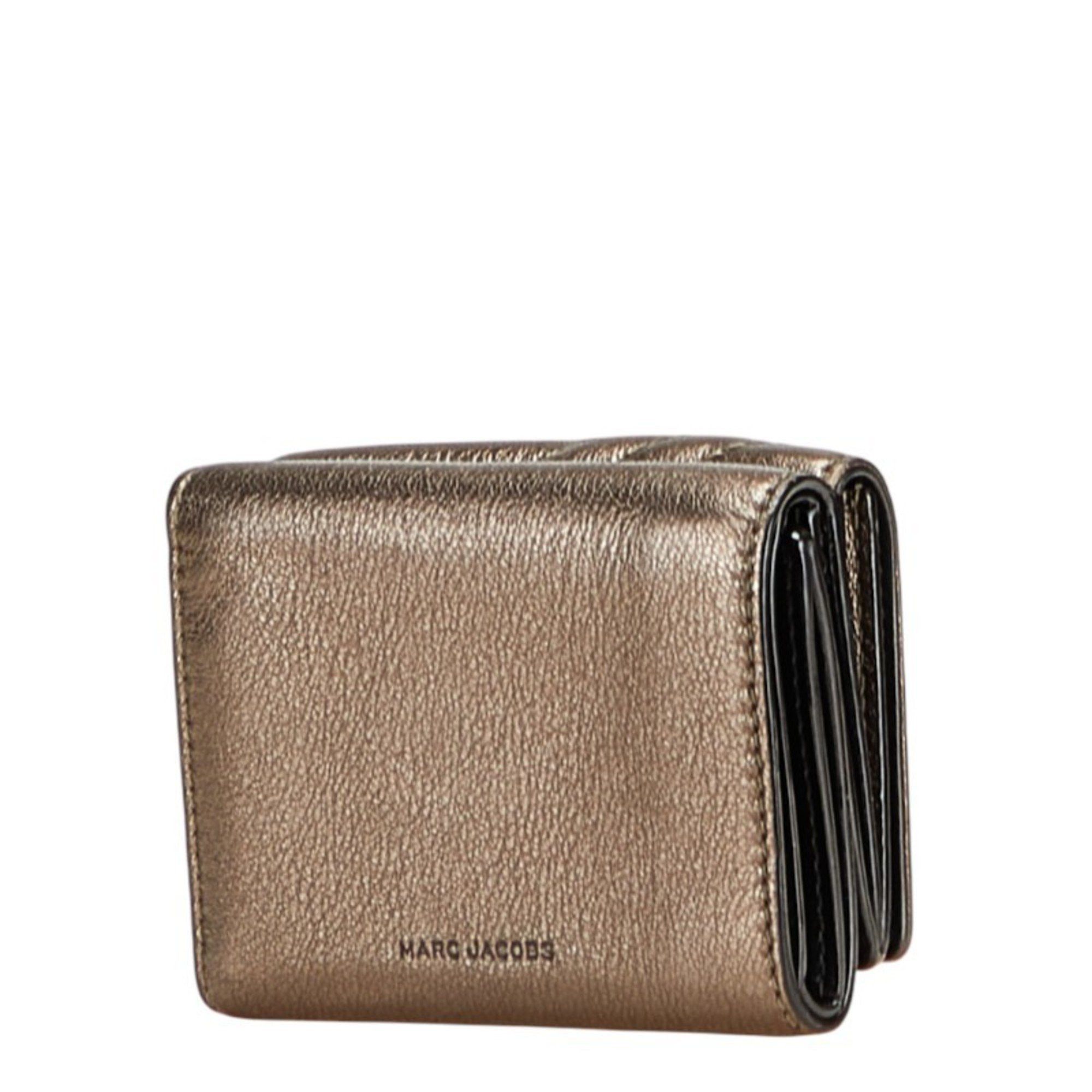 Marc Jacobs Marc Jacobs The Glam Shot Tri-fold Wallet, Gold Leather, Women's, MARC JACOBS Size ONE SIZE - 2 Thumbnail