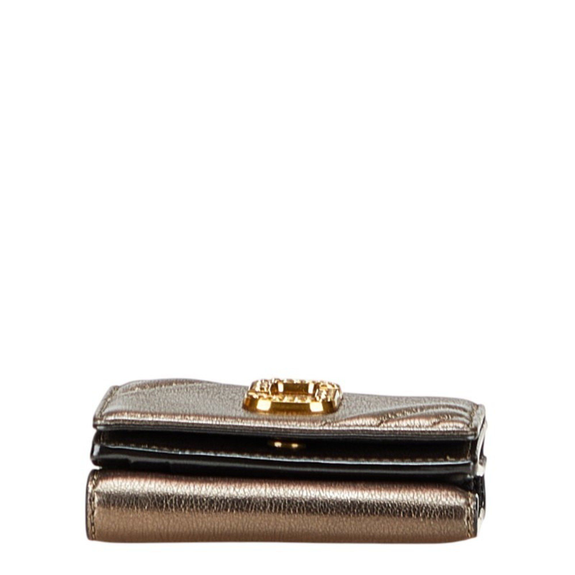 Marc Jacobs Marc Jacobs The Glam Shot Tri-fold Wallet, Gold Leather, Women's, MARC JACOBS Size ONE SIZE - 3 Thumbnail
