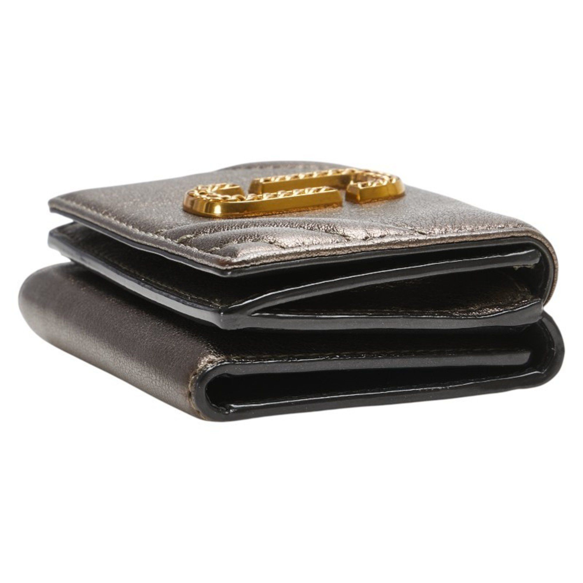 Marc Jacobs Marc Jacobs The Glam Shot Tri-fold Wallet, Gold Leather, Women's, MARC JACOBS Size ONE SIZE - 6 Thumbnail