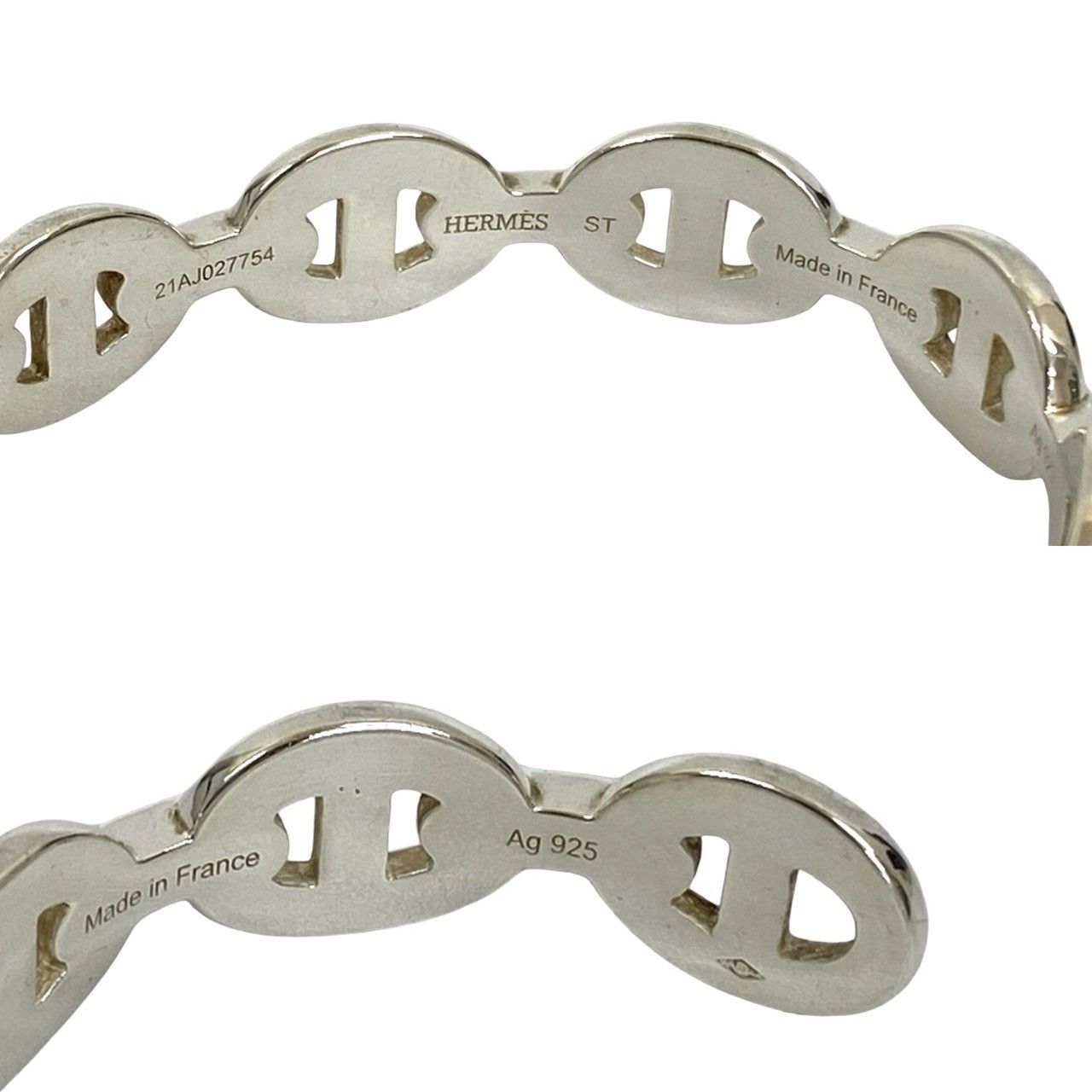 Hermes Hermes Hermes Chaine d'Ancre Enchaînée Silver 925 Bracelet Metal Bangle DUTY FREE for USA Size ONE SIZE - 3 Thumbnail