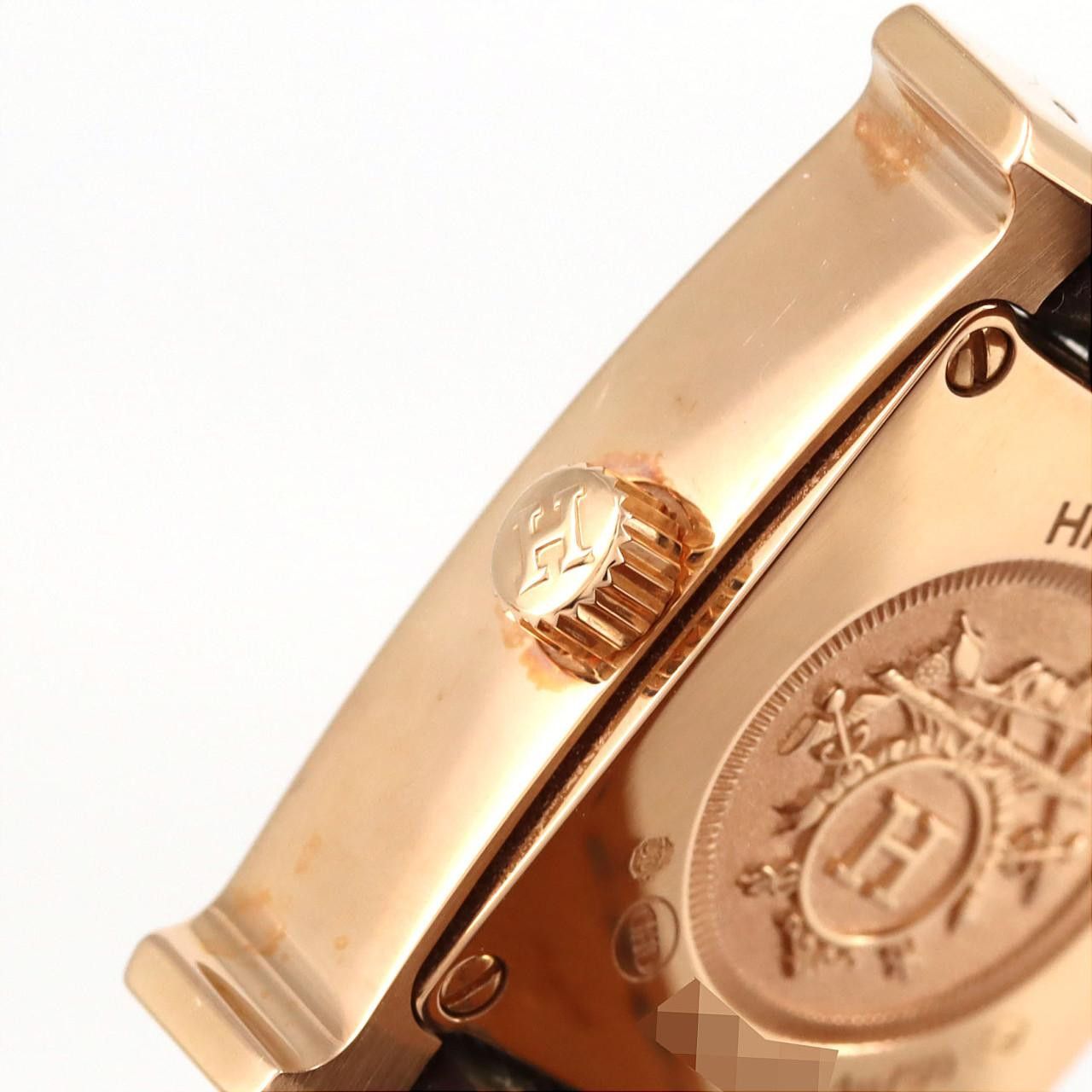 Hermes Hermes Hermes H Watch Pink Gold Crocodile skin Quartz HH1.174 DUTY FREE for USA Size ONE SIZE - 3 Thumbnail