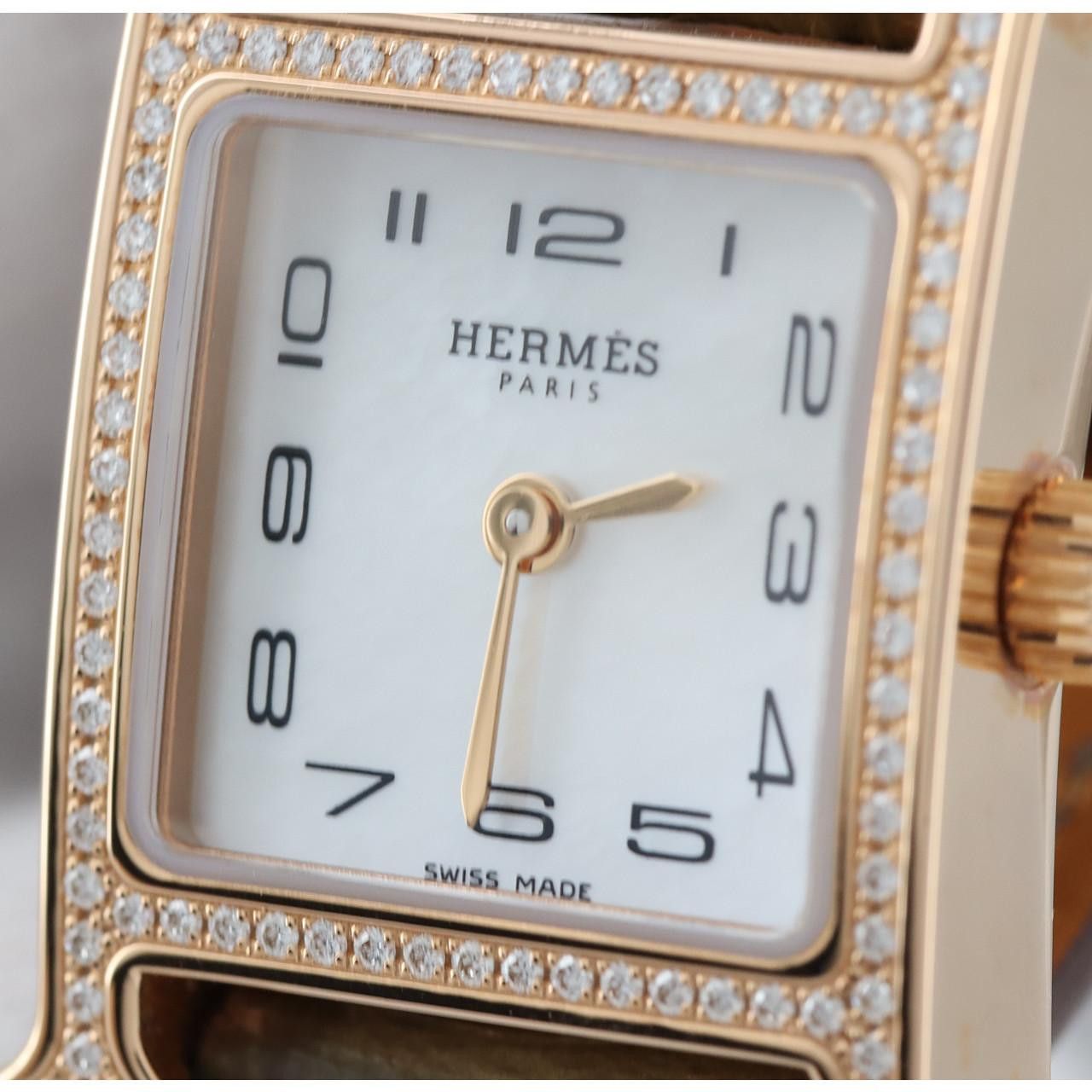 Hermes Hermes Hermes H Watch Pink Gold Crocodile skin Quartz HH1.174 DUTY FREE for USA Size ONE SIZE - 6 Thumbnail