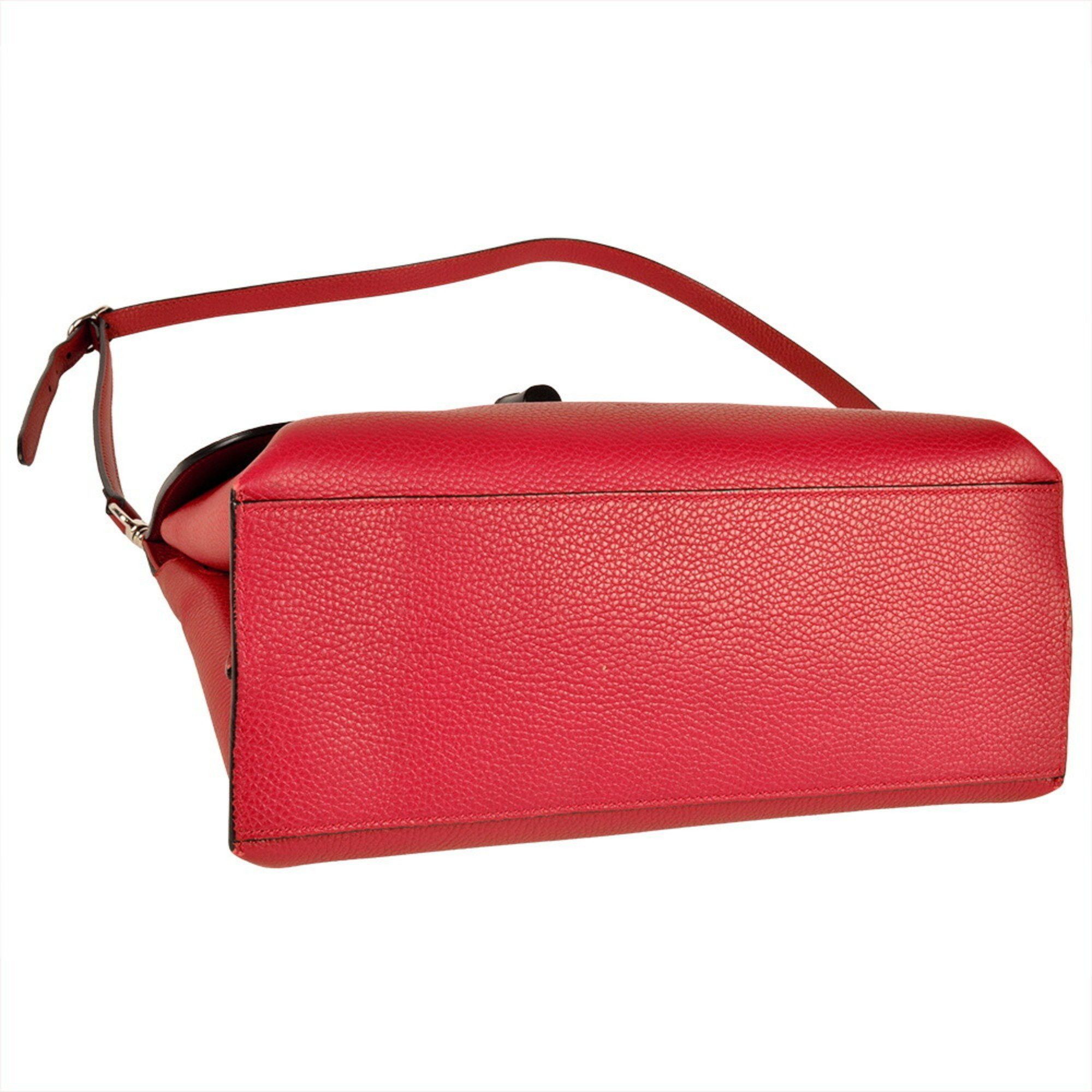 Gucci Gucci Daily Handbag Leather Bamboo 370831 Red Women's Size ONE SIZE - 4 Thumbnail