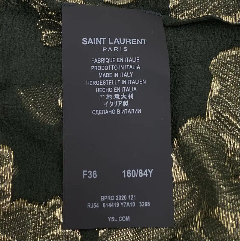 Yves Saint Laurent YSL Dark Green Silk Women's Dress 0089 Size XS / US 0-2 / IT 36-38 - 8 Thumbnail