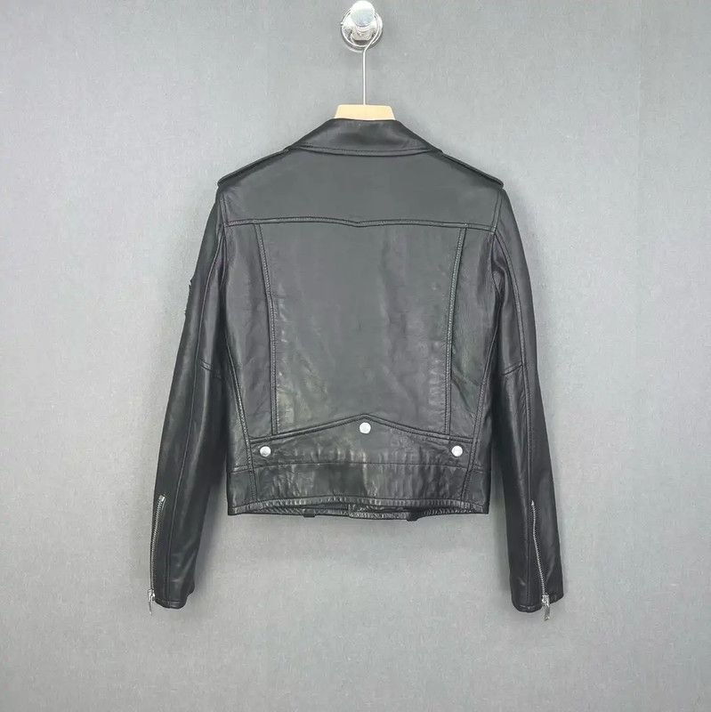 Yves Saint Laurent Saint Laurent Womens Black Leather Jacket 0089 Size ONE SIZE - 2 Thumbnail