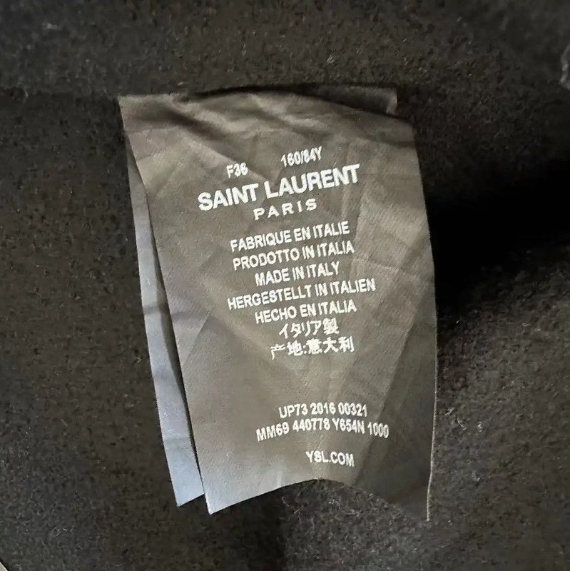 Yves Saint Laurent YSL Black Wool Women's Coat for Spring and Autumn 0089 Size S / US 4 / IT 40 - 7 Thumbnail