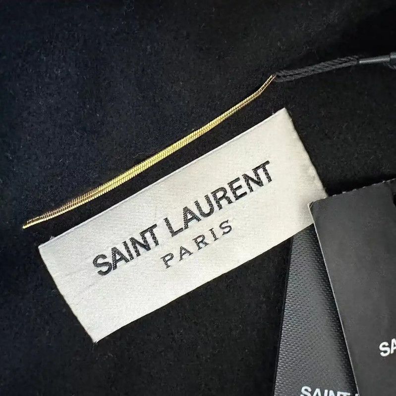 Yves Saint Laurent YSL Black Wool Women's Coat for Spring and Autumn 0089 Size S / US 4 / IT 40 - 5 Thumbnail