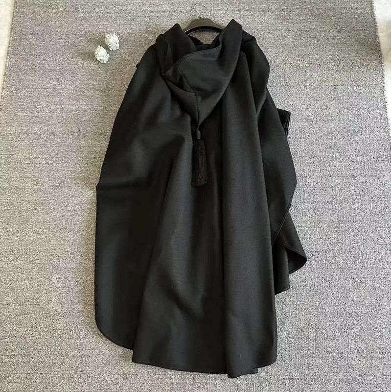 Yves Saint Laurent YSL Black Wool Women's Coat for Spring and Autumn 0089 Size S / US 4 / IT 40 - 2 Thumbnail