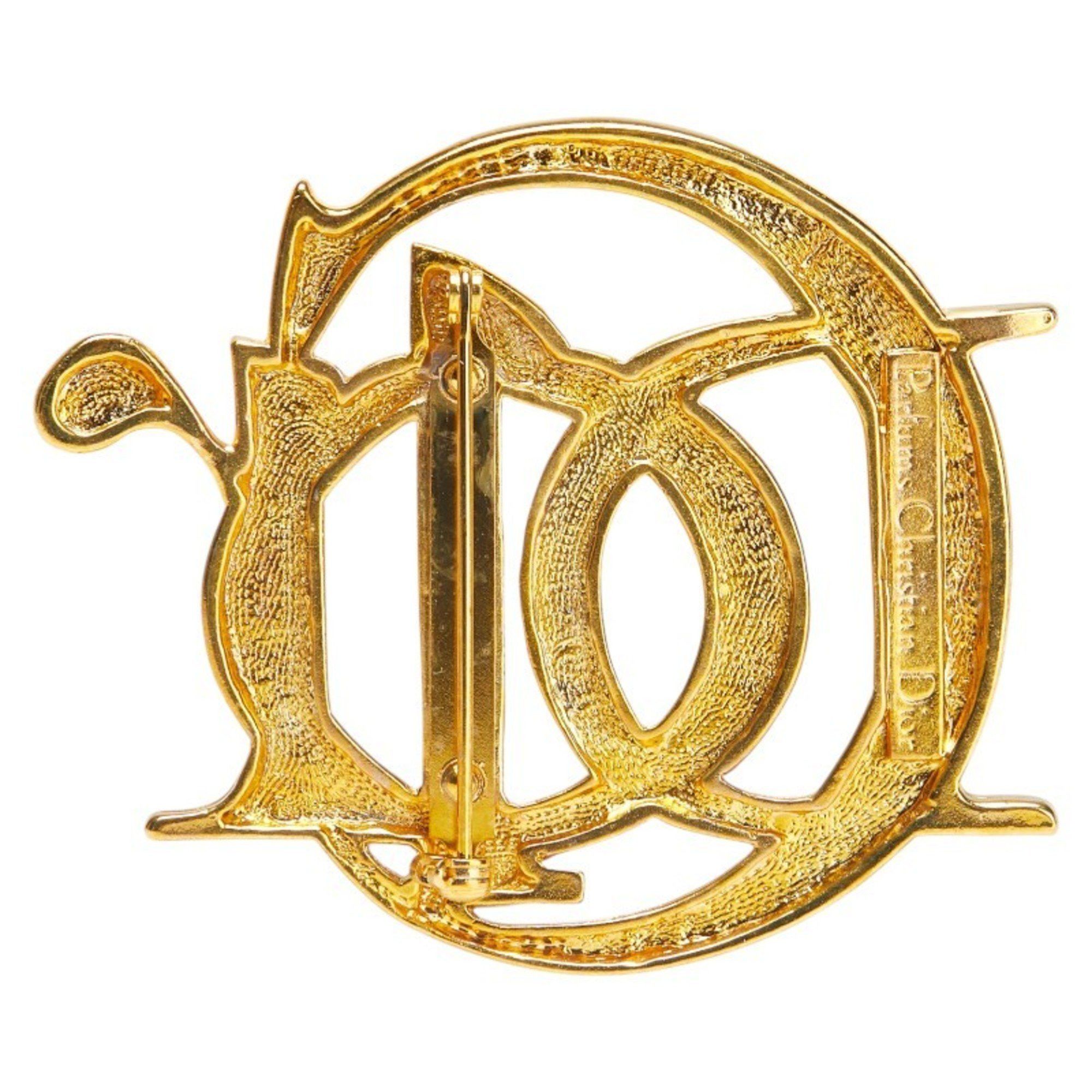 Dior Christian Dior Dior logo brooch gold plated women's Size ONE SIZE - 2 Thumbnail