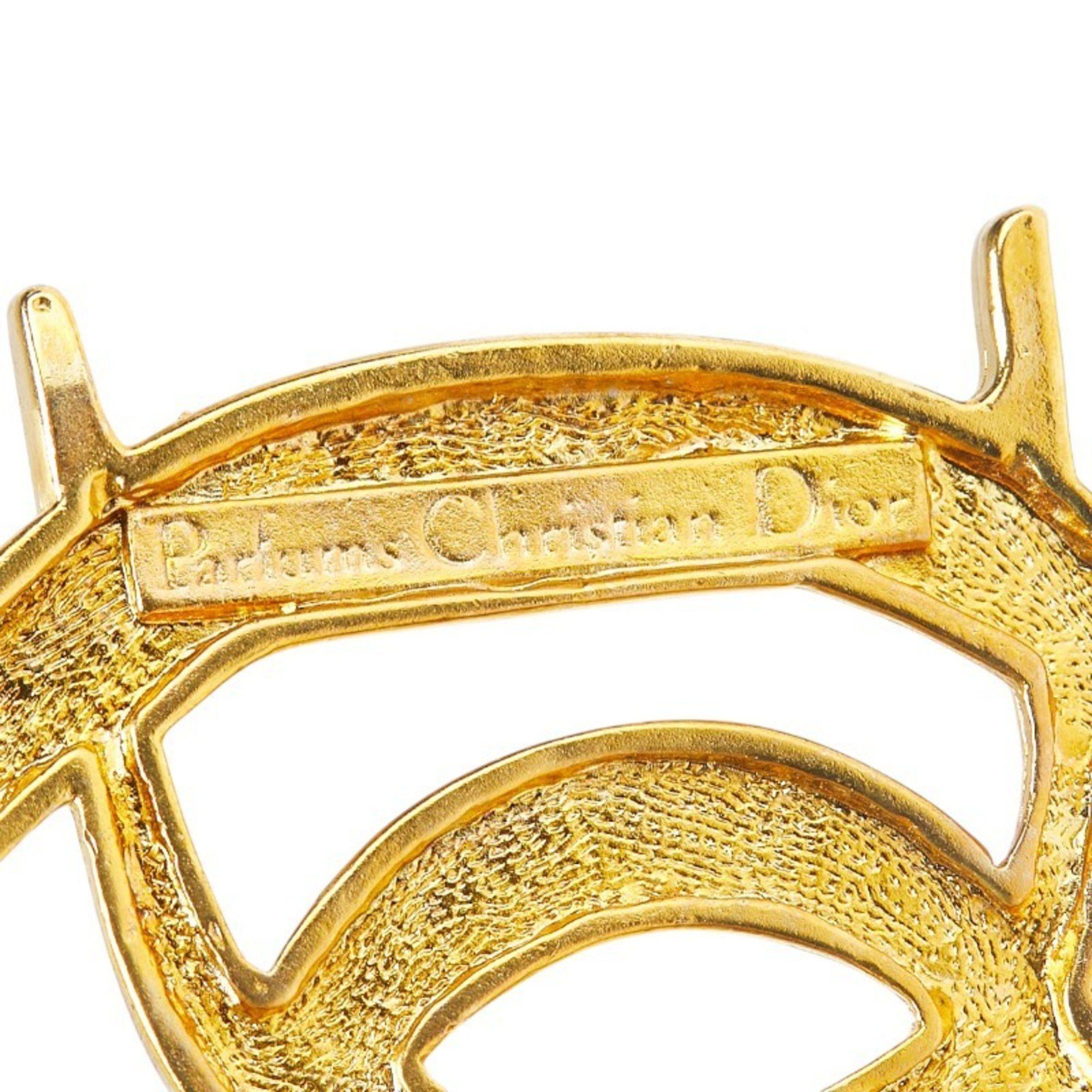 Dior Christian Dior Dior logo brooch gold plated women's Size ONE SIZE - 3 Thumbnail
