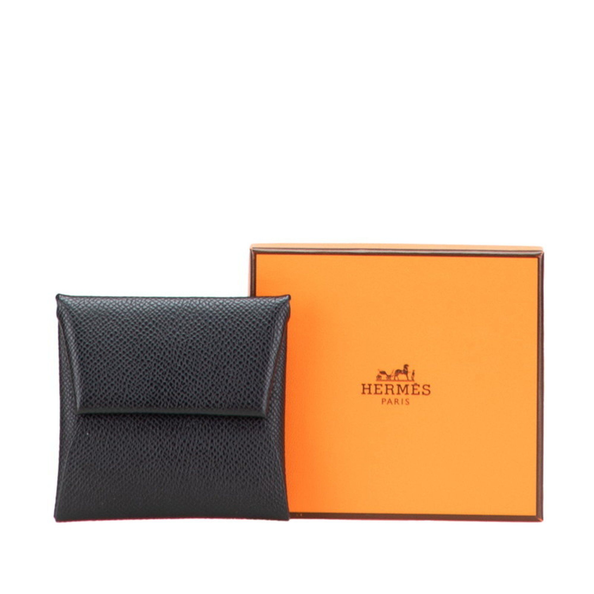 Hermes Hermès Bastia Wallet/Coin Case Black Epsom Leather Women's HERMES Size ONE SIZE - 10 Thumbnail