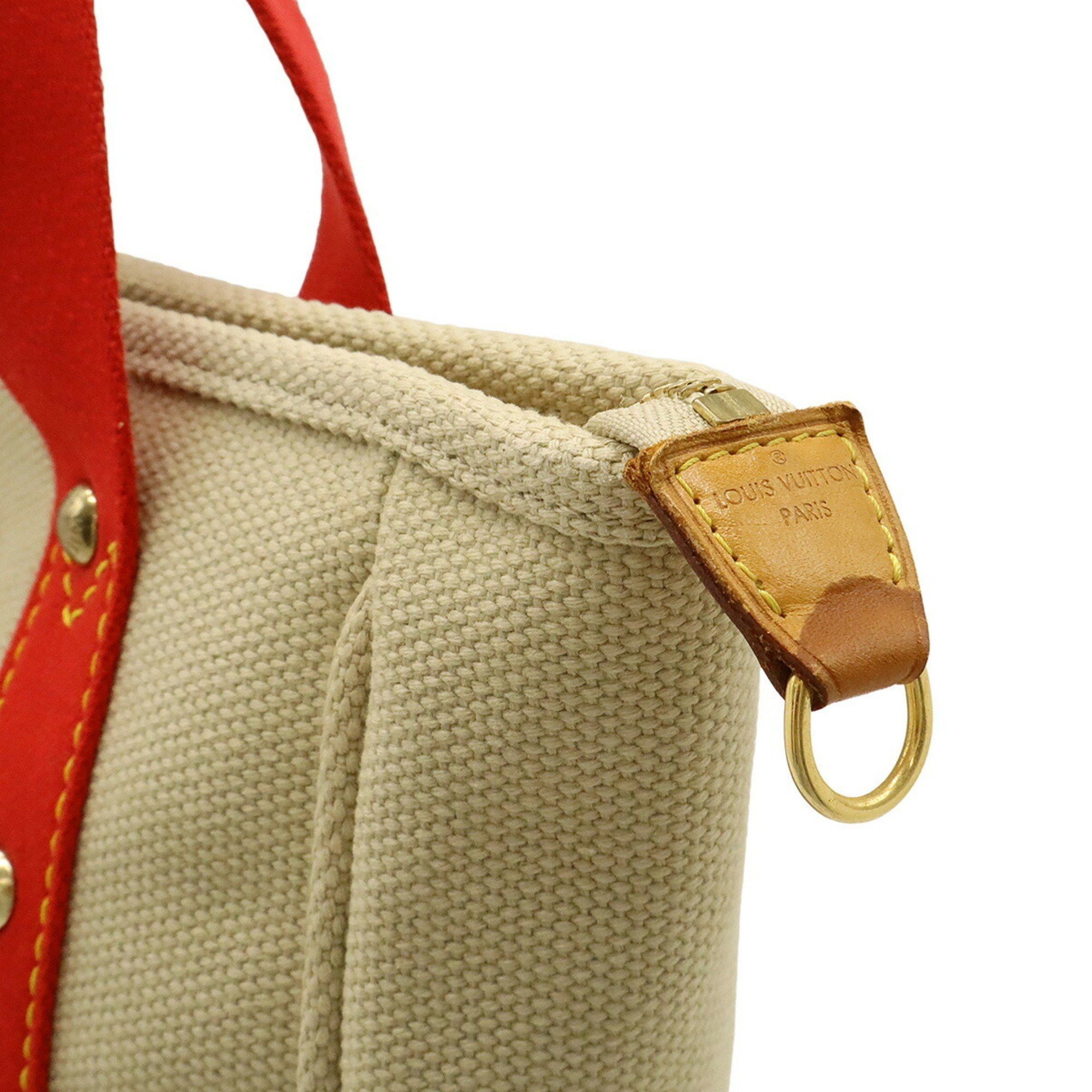 Louis Vuitton LOUIS VUITTON Antigua Cabas MM Tote Bag, Shoulder Tote, Beige, Red, M40035 Size ONE SIZE - 8 Thumbnail