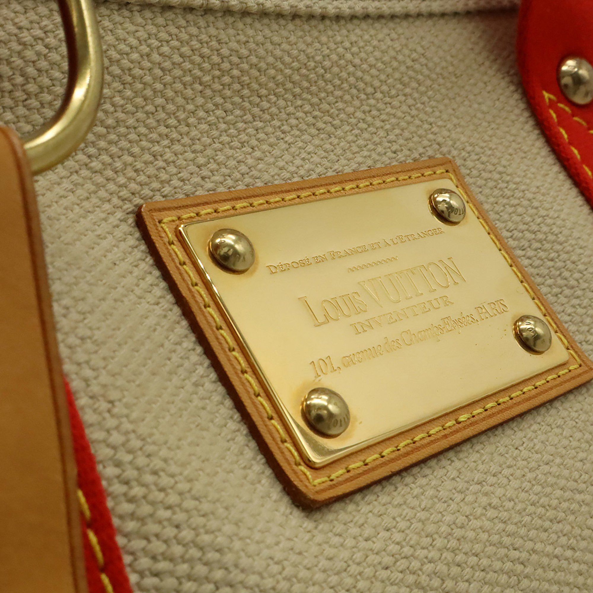 Louis Vuitton LOUIS VUITTON Antigua Cabas MM Tote Bag, Shoulder Tote, Beige, Red, M40035 Size ONE SIZE - 10 Thumbnail