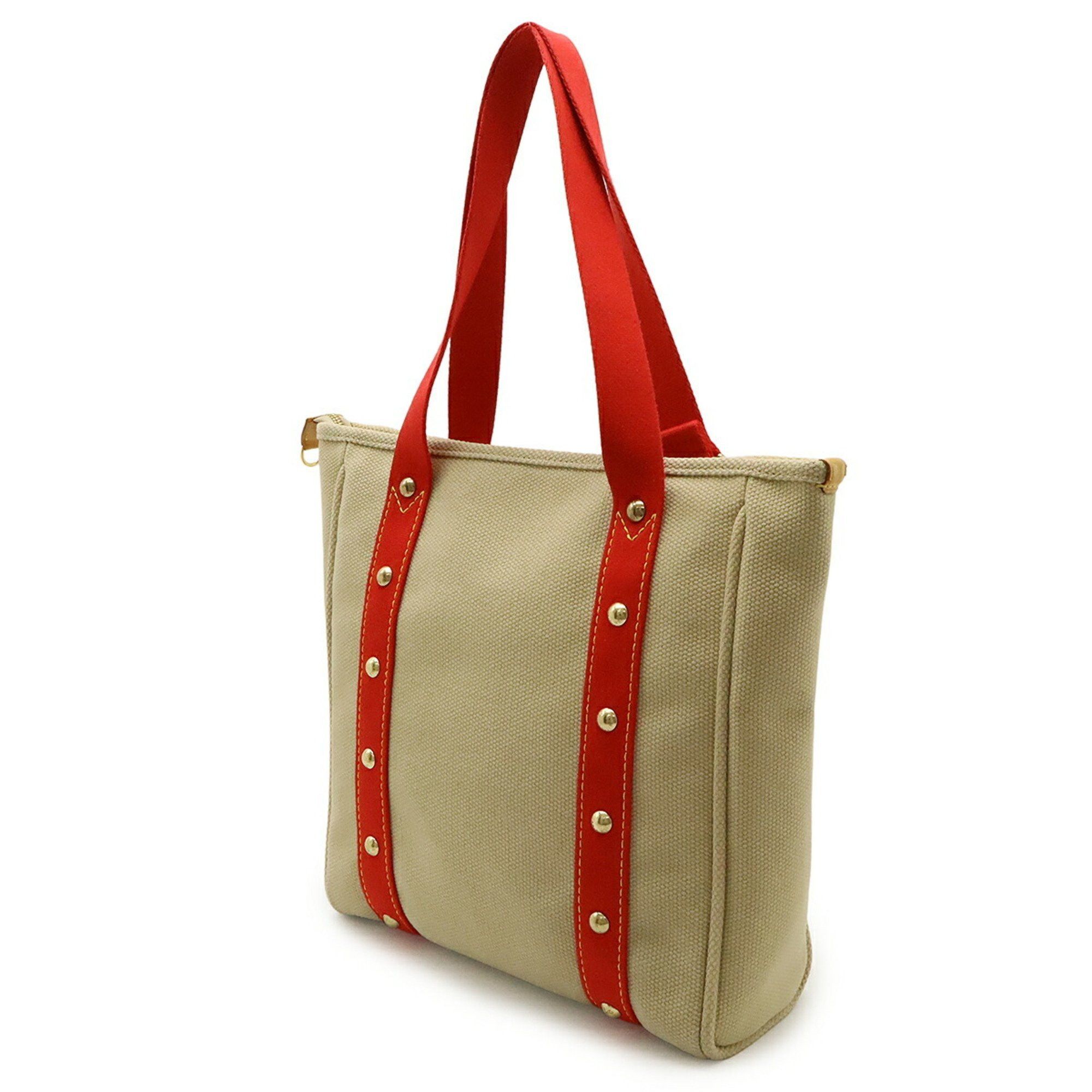 Louis Vuitton LOUIS VUITTON Antigua Cabas MM Tote Bag, Shoulder Tote, Beige, Red, M40035 Size ONE SIZE - 3 Thumbnail