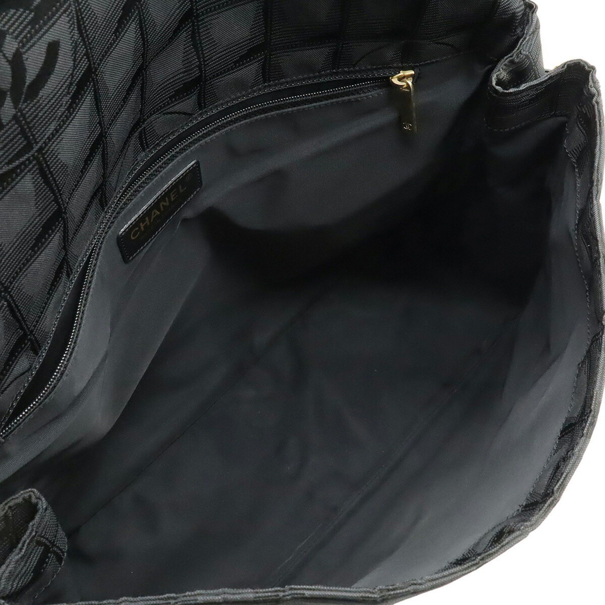 Chanel CHANEL New Travel Line Shoulder Bag in Nylon Jacquard, Black, A29348 Size ONE SIZE - 7 Thumbnail