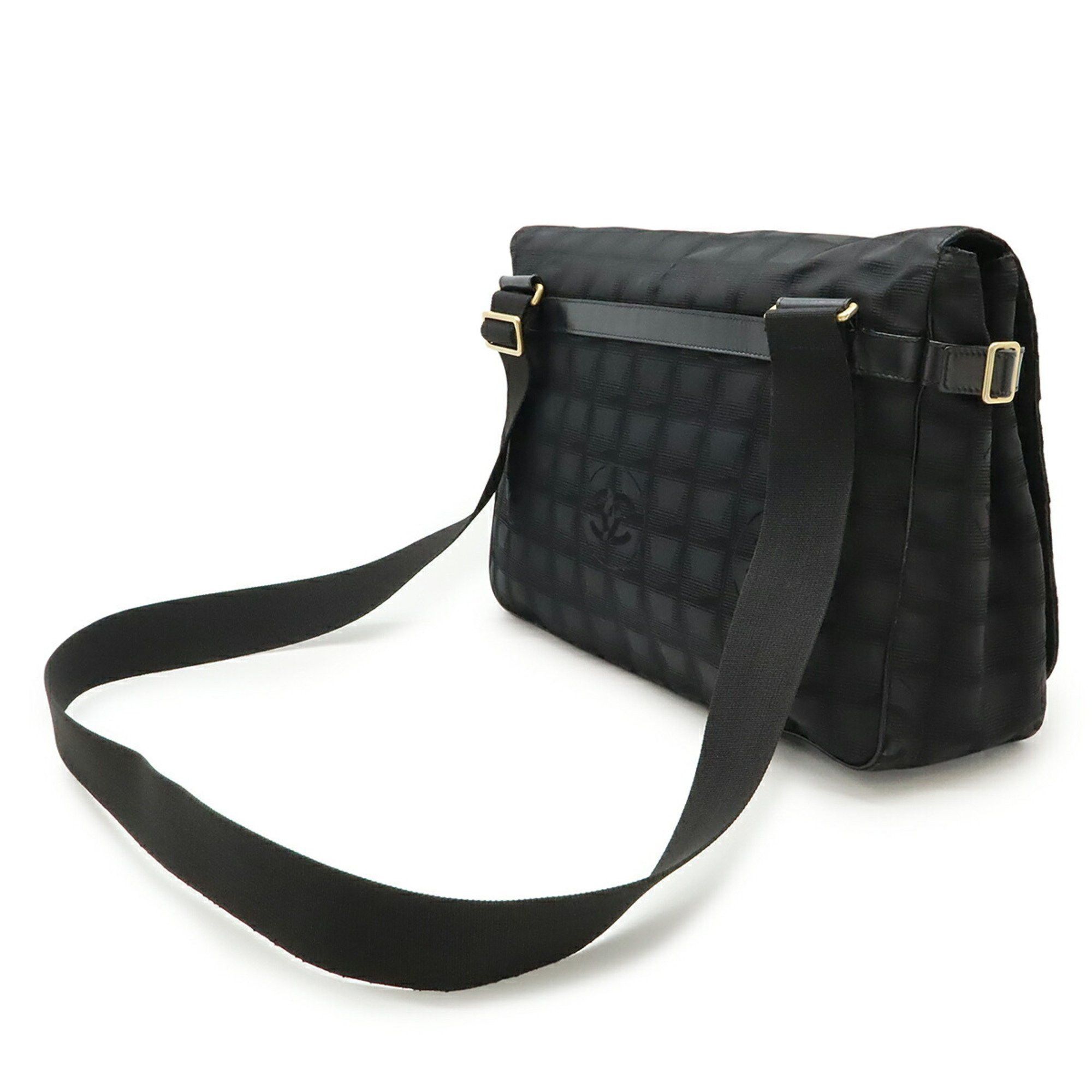 Chanel CHANEL New Travel Line Shoulder Bag in Nylon Jacquard, Black, A29348 Size ONE SIZE - 3 Thumbnail