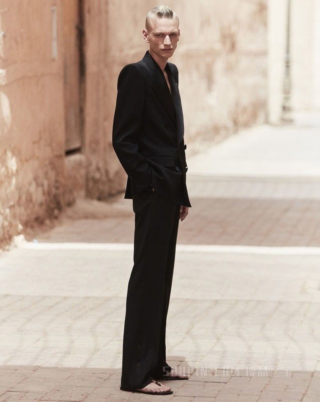 Saint Laurent Paris straight tuxedo pants in grain de poudre Size US 38 / EU 54 - 2 Thumbnail