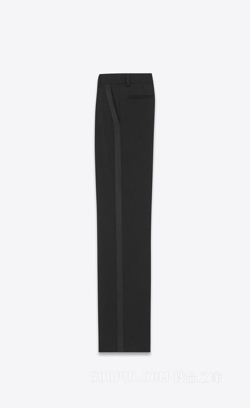 Saint Laurent Paris straight tuxedo pants in grain de poudre Size US 38 / EU 54 - 3 Thumbnail