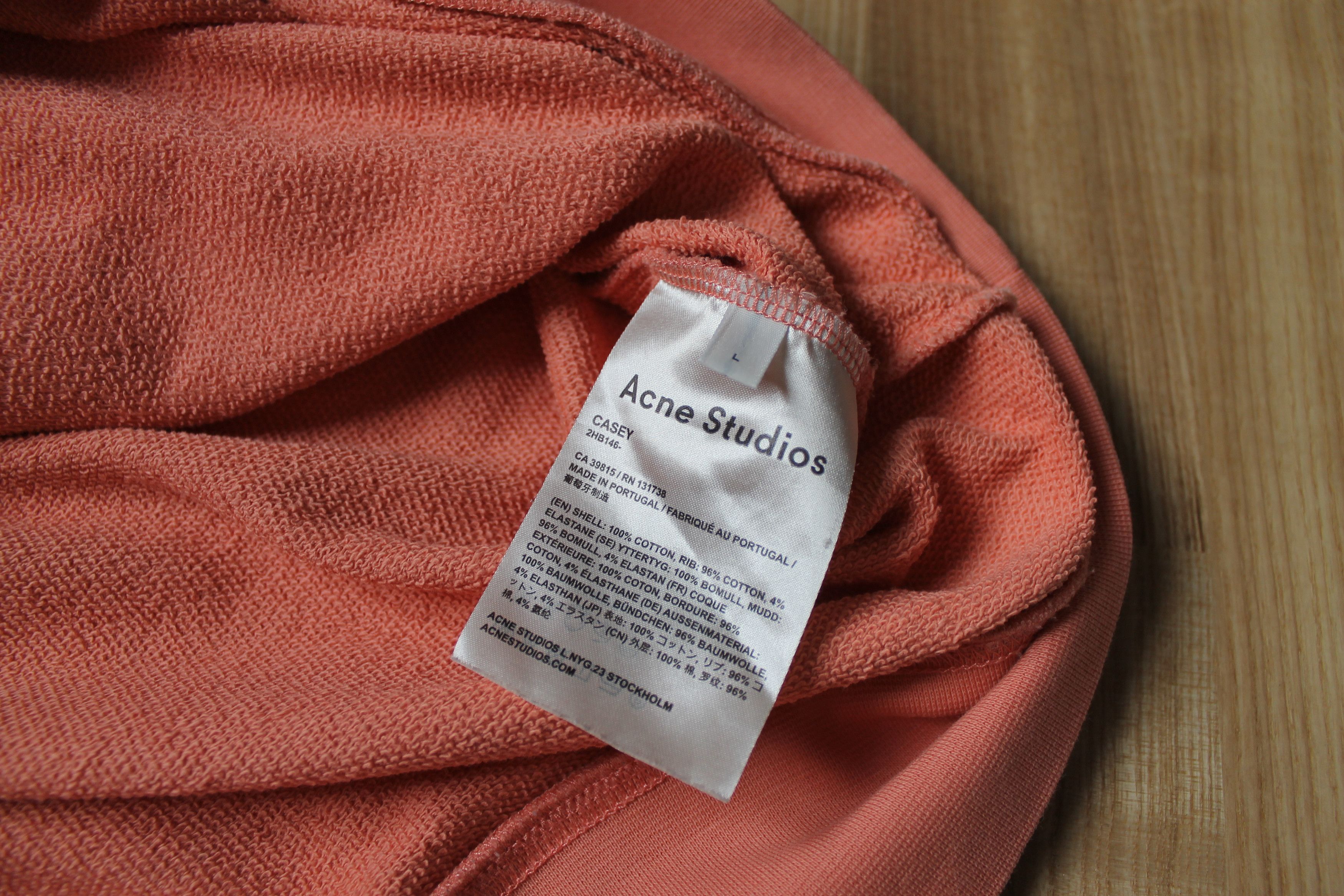 Acne Studios Casey Burnt Coral Cotton Sweatshirts Size US L / EU 52-54 / 3 - 8 Thumbnail