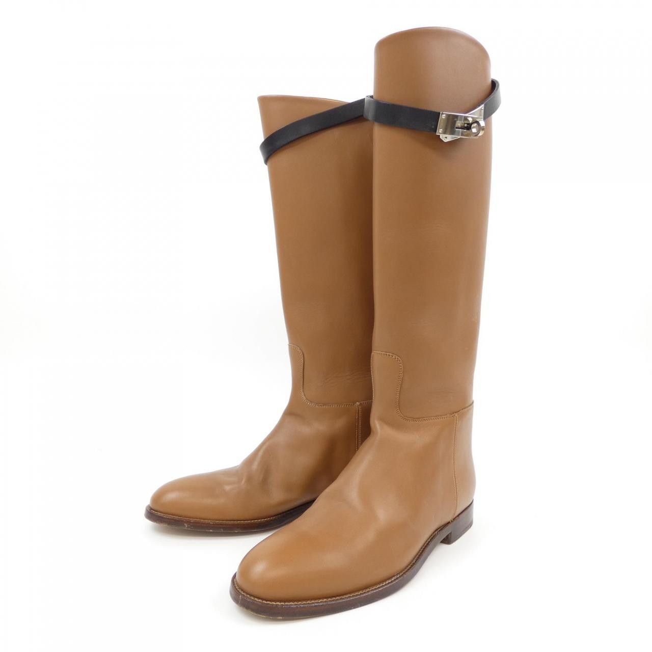 Hermes Hermes Hermes Box Calf Long Boots Leather Shoes DUTY FREE for USA Size ONE SIZE - 3 Thumbnail