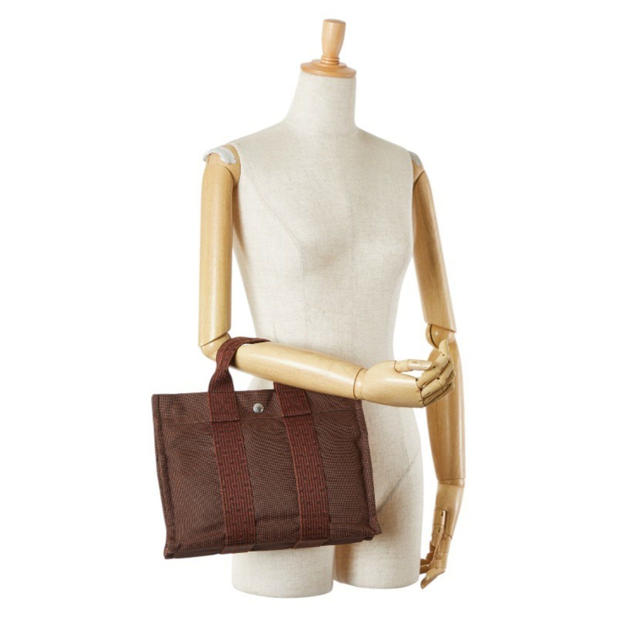 Hermes Hermès Air Line Tote PM Handbag, Brown Canvas Bag, Women's, HERMES Size ONE SIZE - 12 Thumbnail
