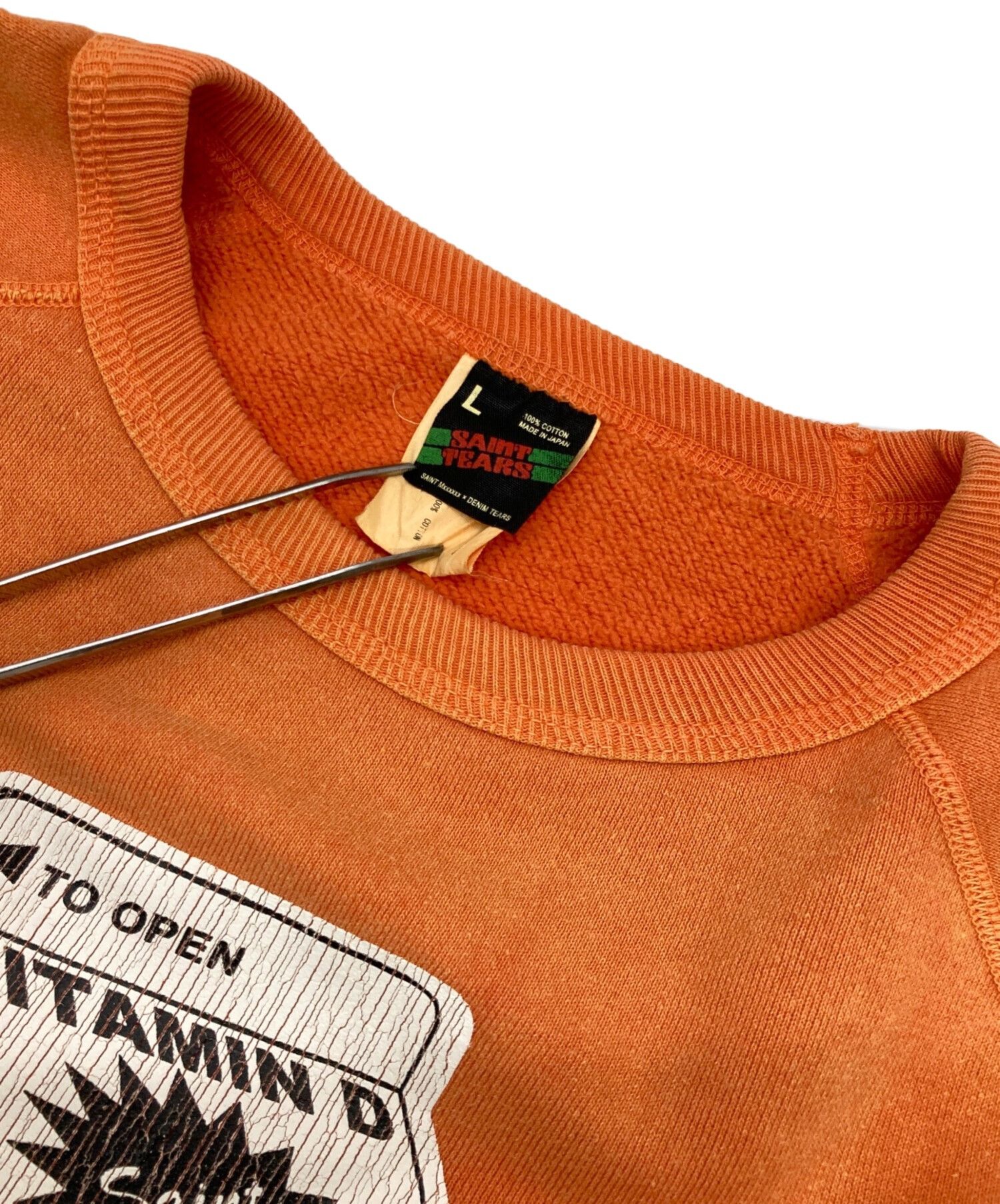 SAINT MICHAEL × Denim Tears L/S crew neck sweatshirt orange size L