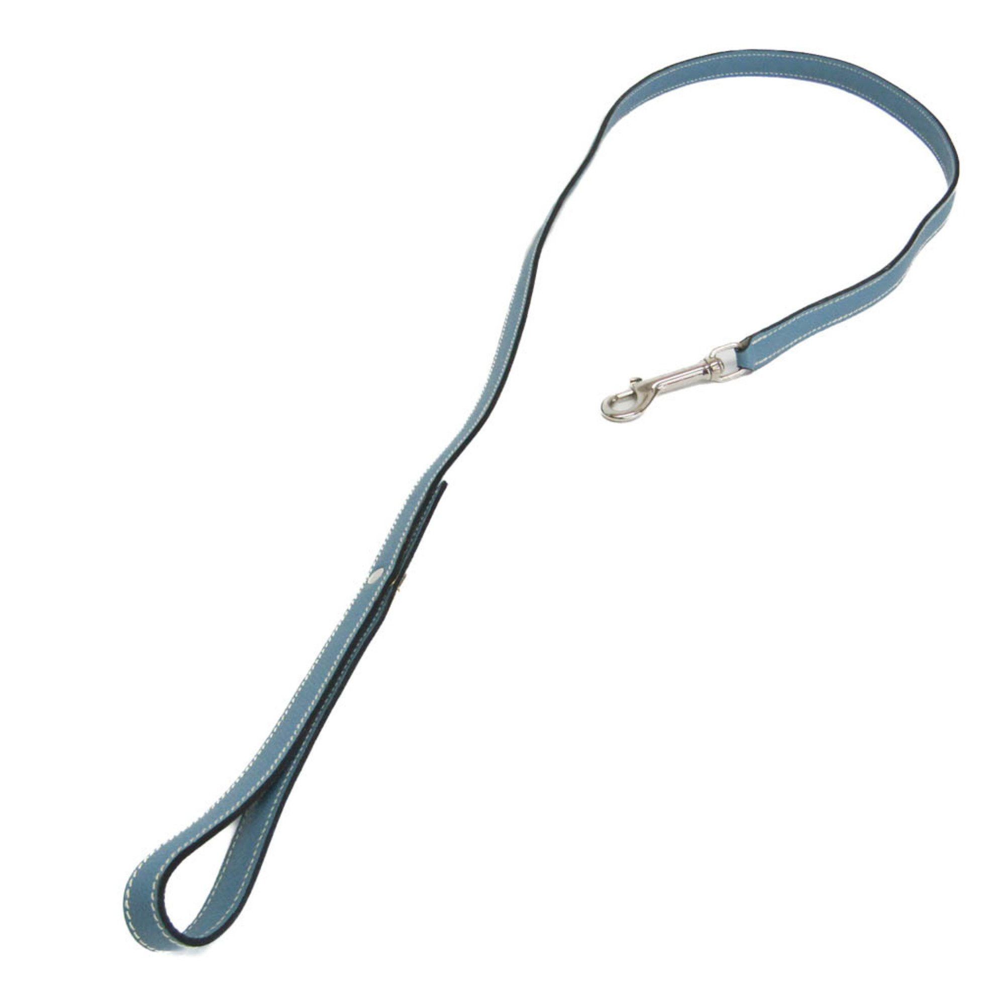 Hermes Hermes Dog Lead Dog Leash Leather Light Blue Size ONE SIZE - 3 Thumbnail