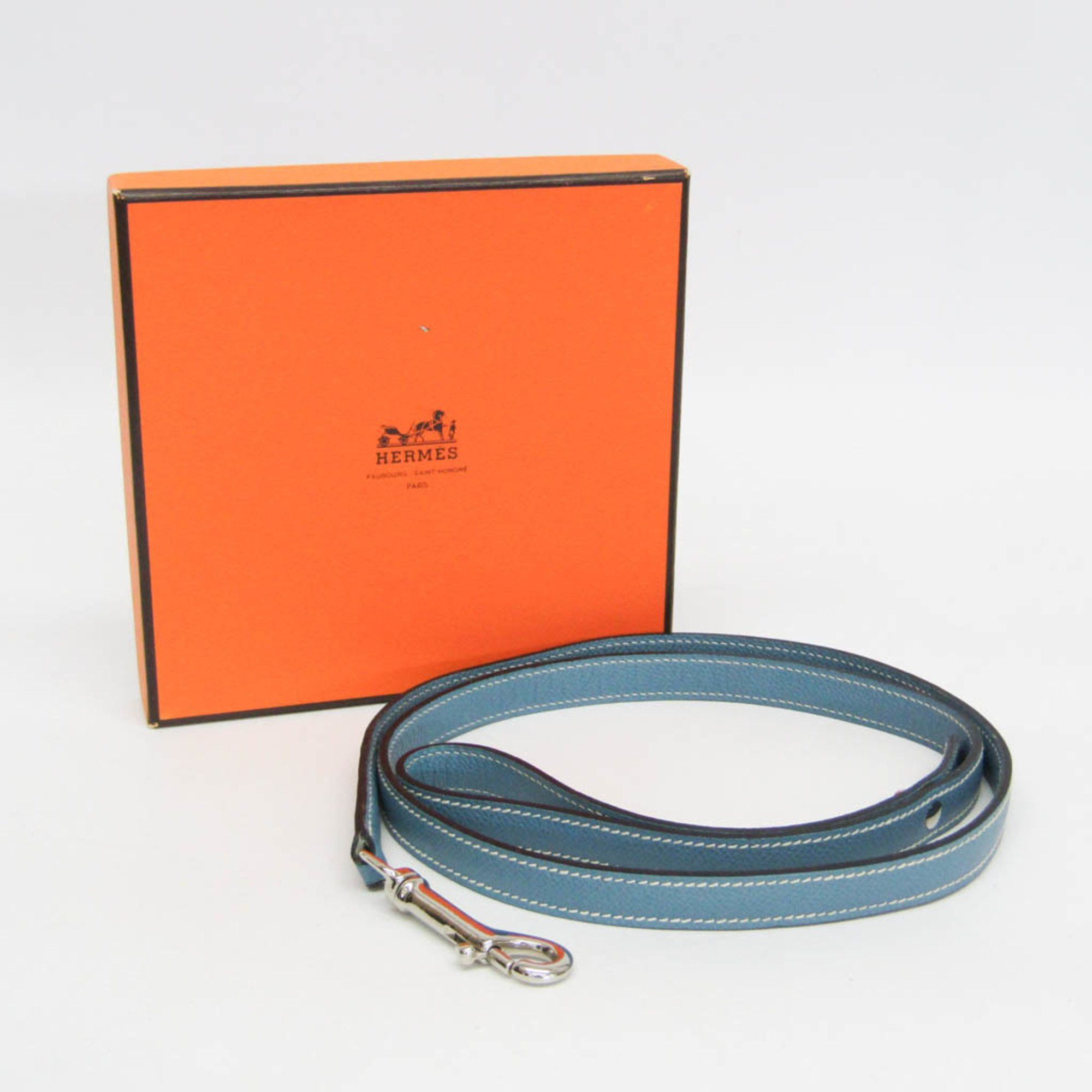 Hermes Hermes Dog Lead Dog Leash Leather Light Blue Size ONE SIZE - 2 Thumbnail