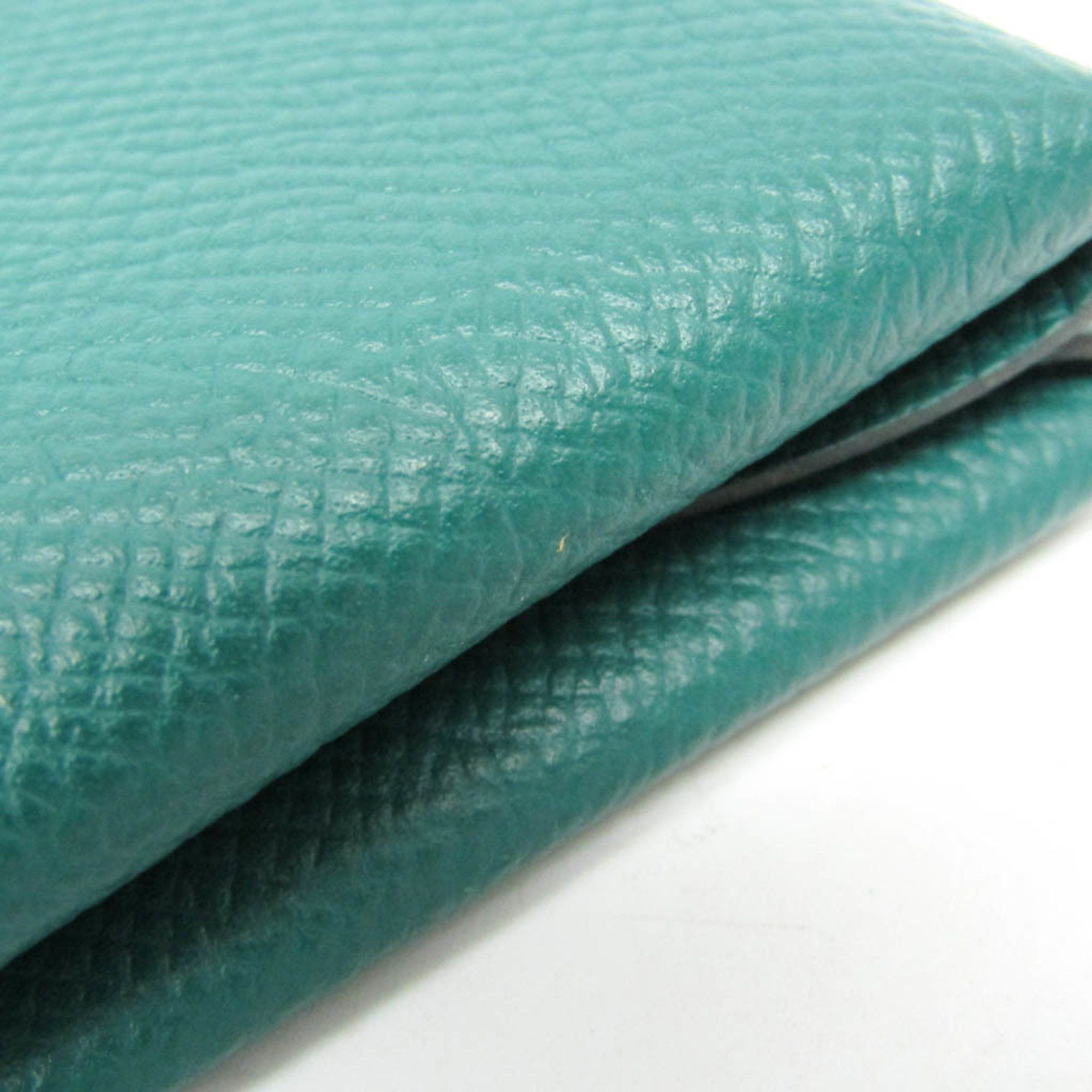 Hermes Hermes Calvi Duo Epsom Leather Card Case Green Size ONE SIZE - 7 Thumbnail
