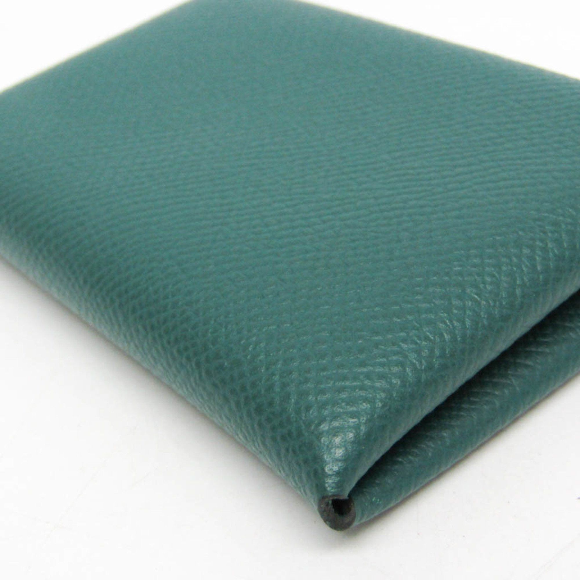 Hermes Hermes Calvi Duo Epsom Leather Card Case Green Size ONE SIZE - 8 Thumbnail
