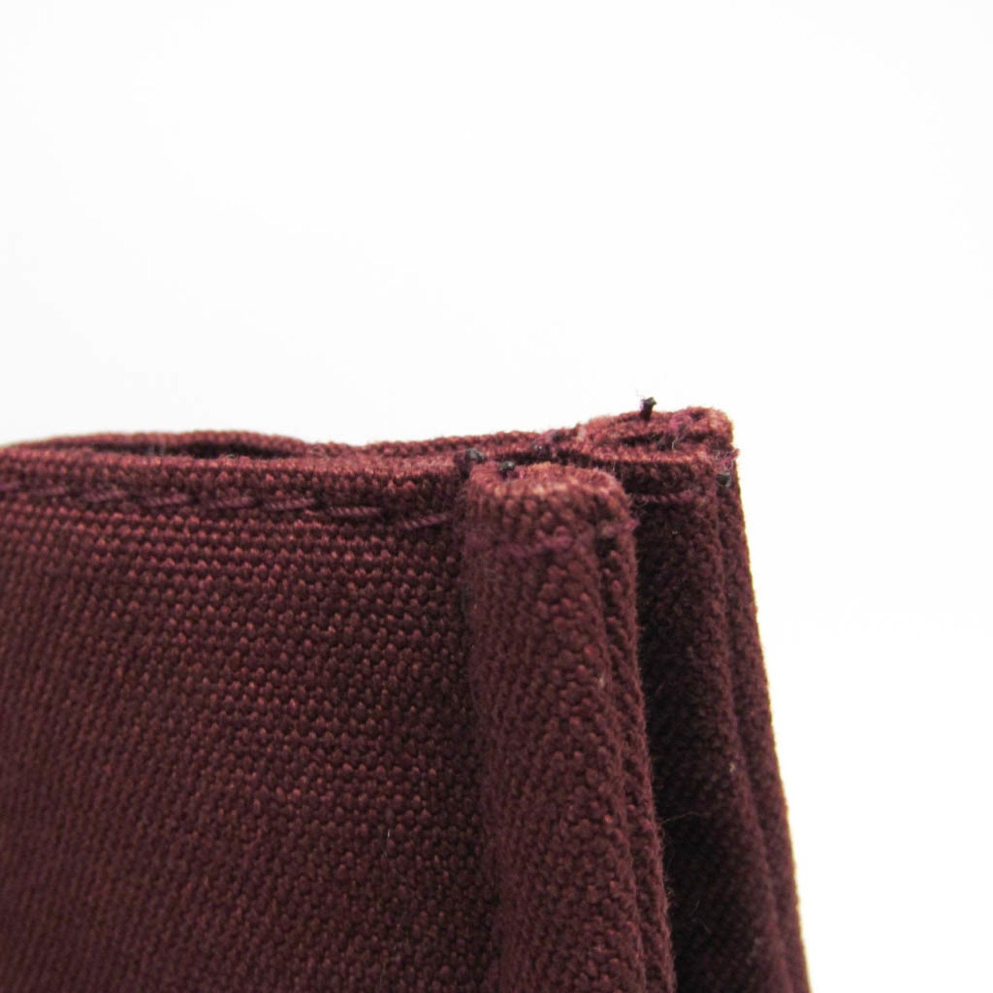 Hermes Hermes Fourre Tout MM Women,Men Cotton Canvas,Leather Tote Bag Bordeaux Size ONE SIZE - 9 Thumbnail