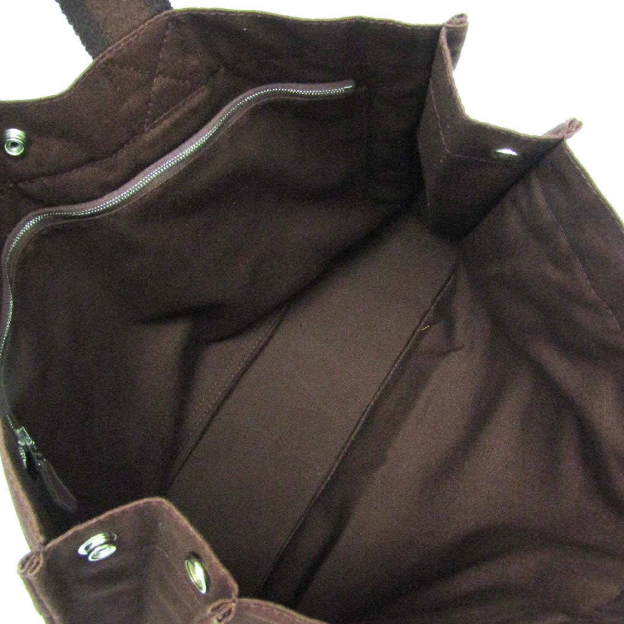 Hermes Hermes Fourre Tout MM Women,Men Cotton Canvas,Leather Tote Bag Bordeaux Size ONE SIZE - 3 Thumbnail