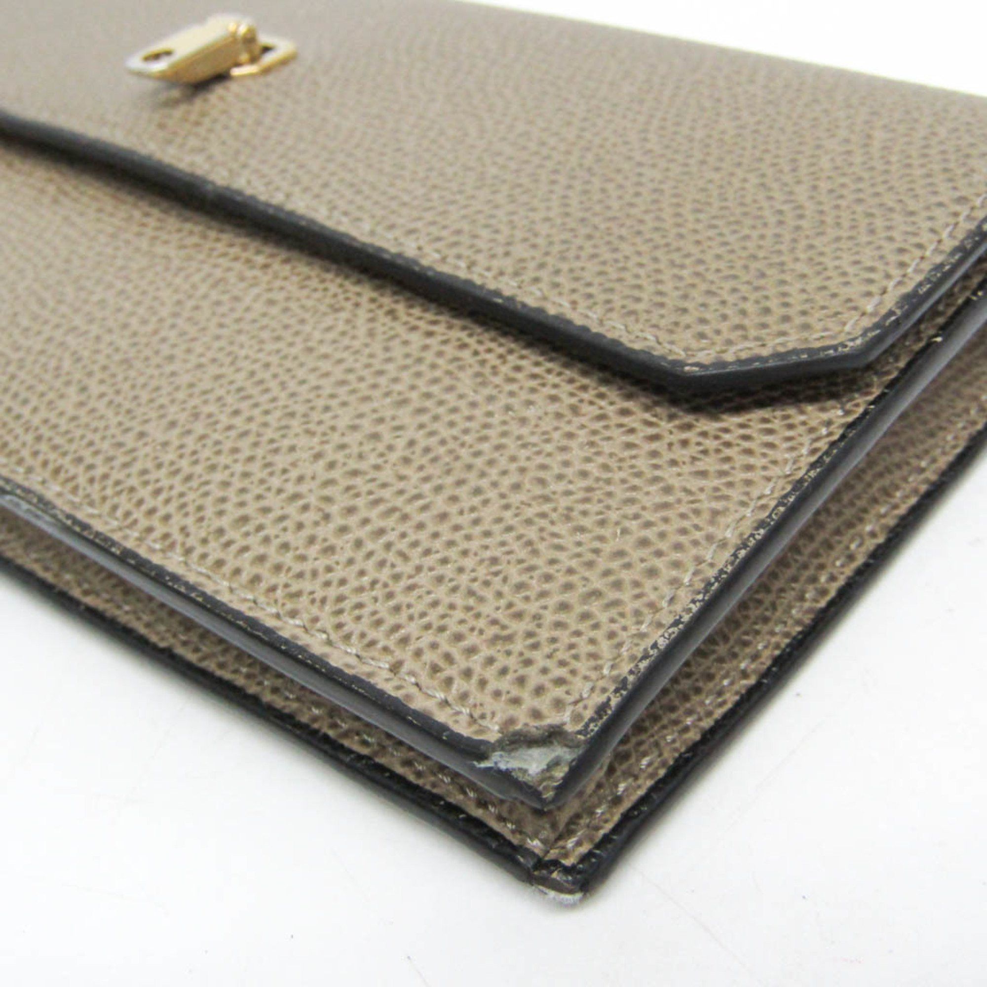 Valextra Valextra Detachable Card Case Men,Women Leather Long Wallet (bi-fold) Beige Size ONE SIZE - 8 Thumbnail