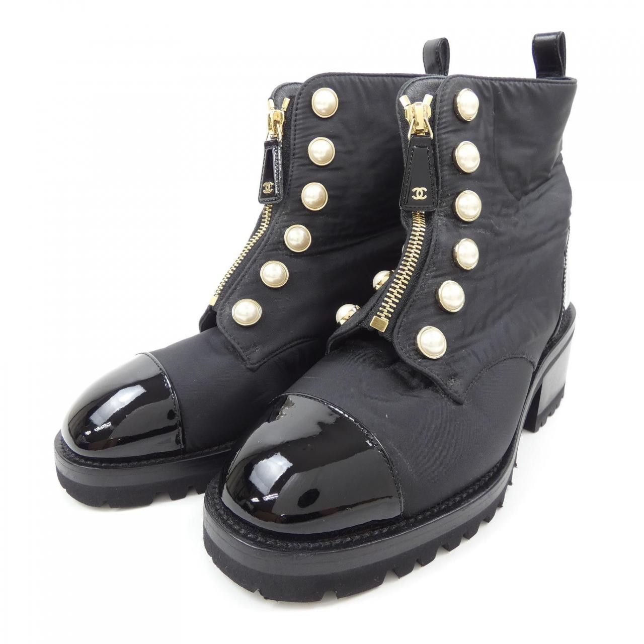Chanel Chanel Chanel G45183B13923 Fabric Patent Calfskin Imitation Pearl Boots Others Shoes G45183B13923 DUTY FREE for USA Size ONE SIZE - 3 Thumbnail