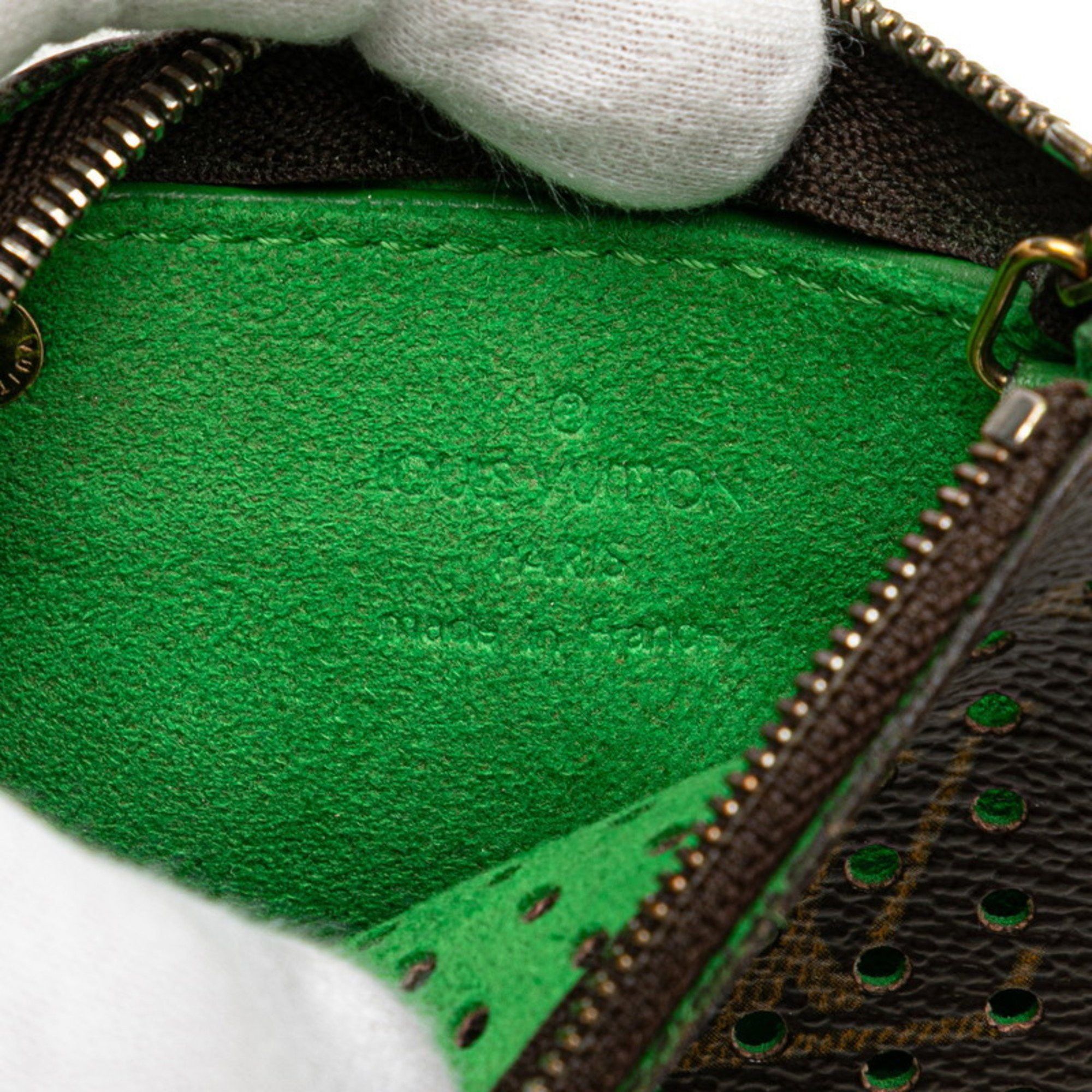 Louis Vuitton Louis Vuitton Monogram Perforated Pochette Clé Wallet/Coin Case M95186 Brown Vert Leather Women's LOUIS VUITTON Size ONE SIZE - 9 Thumbnail