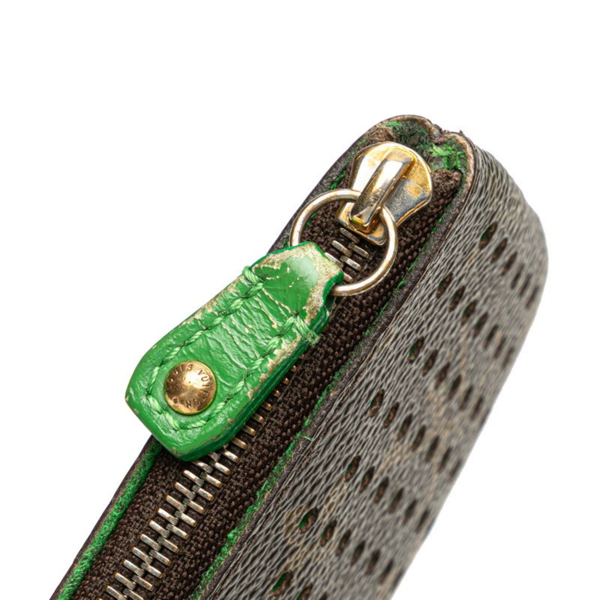 Louis Vuitton Louis Vuitton Monogram Perforated Pochette Clé Wallet/Coin Case M95186 Brown Vert Leather Women's LOUIS VUITTON Size ONE SIZE - 7 Thumbnail