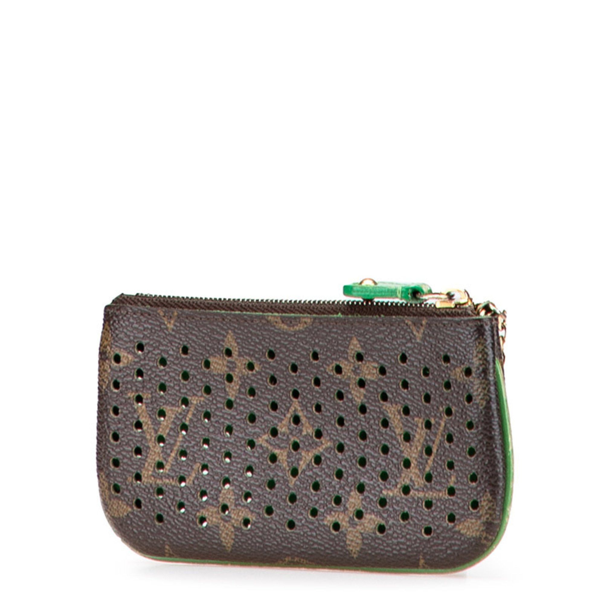 Louis Vuitton Louis Vuitton Monogram Perforated Pochette Clé Wallet/Coin Case M95186 Brown Vert Leather Women's LOUIS VUITTON Size ONE SIZE - 2 Thumbnail