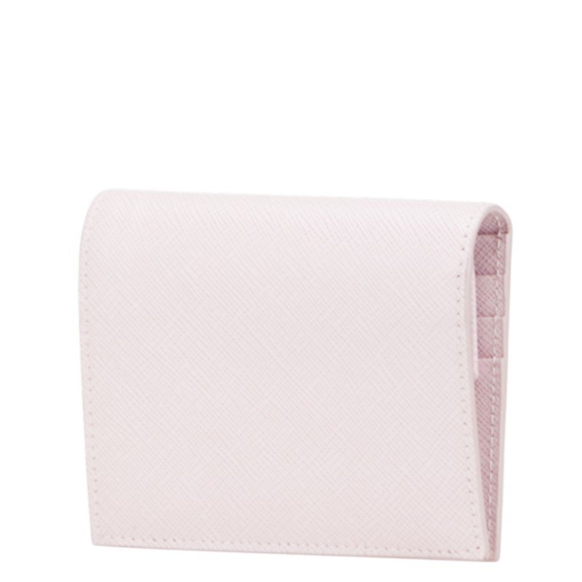 Prada Prada Embossed Logo Bifold Wallet in Pink Saffiano Leather for Women Size ONE SIZE - 2 Thumbnail