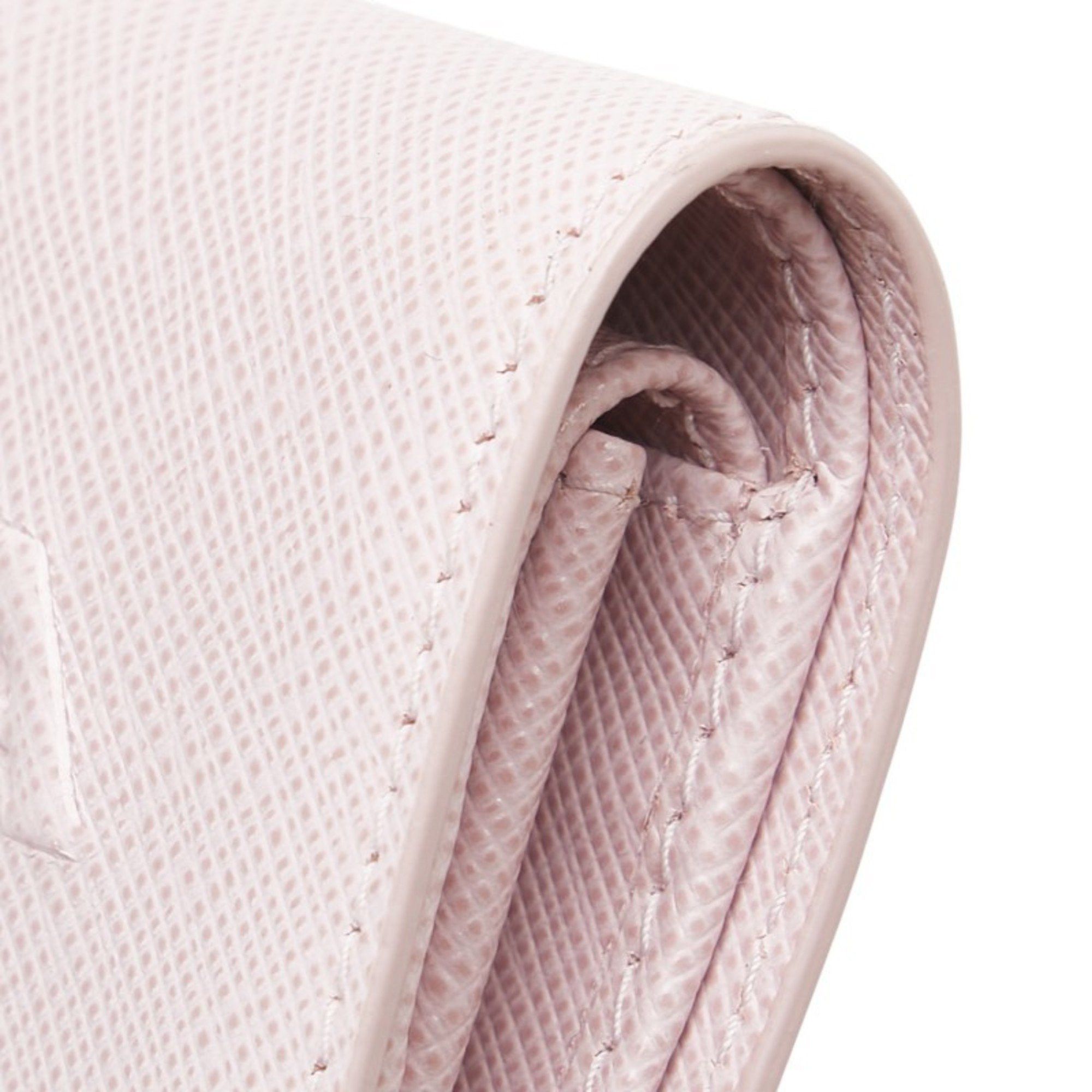 Prada Prada Embossed Logo Bifold Wallet in Pink Saffiano Leather for Women Size ONE SIZE - 4 Thumbnail
