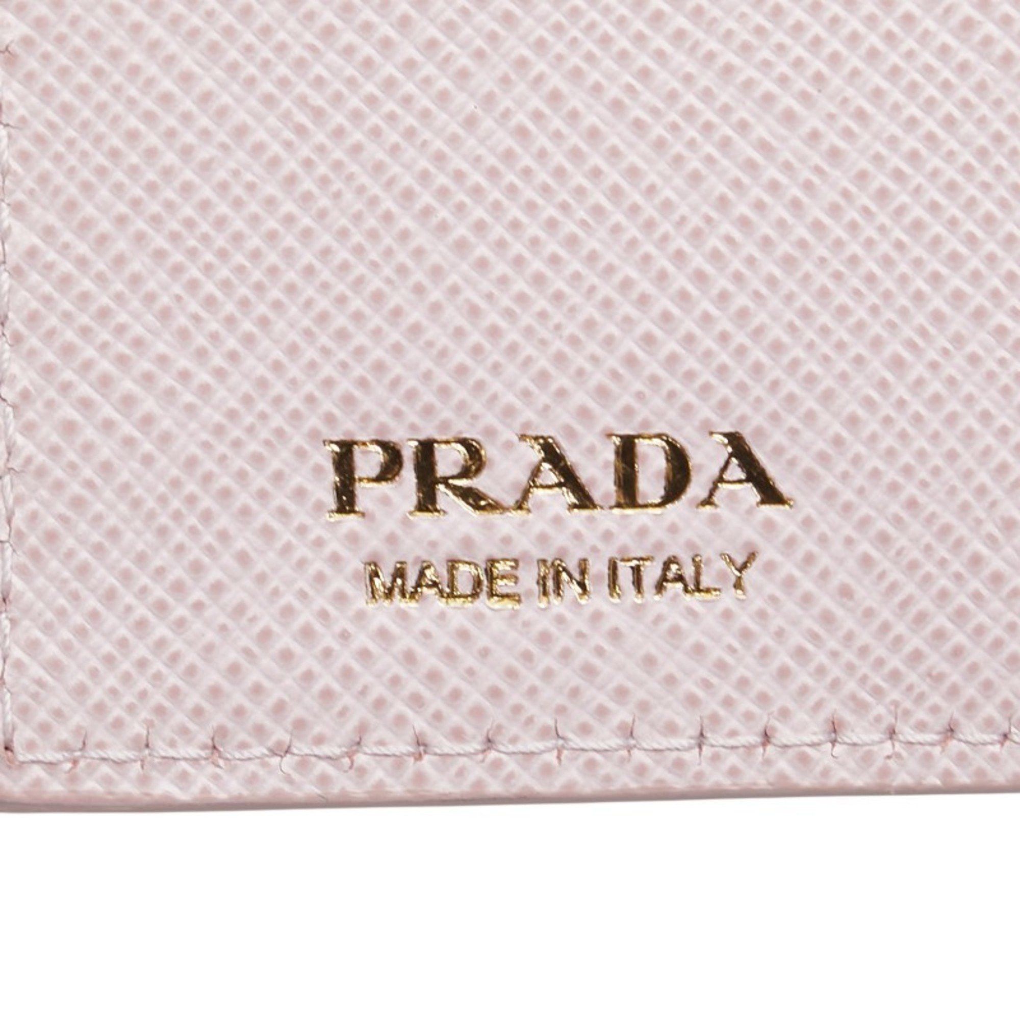 Prada Prada Embossed Logo Bifold Wallet in Pink Saffiano Leather for Women Size ONE SIZE - 10 Thumbnail