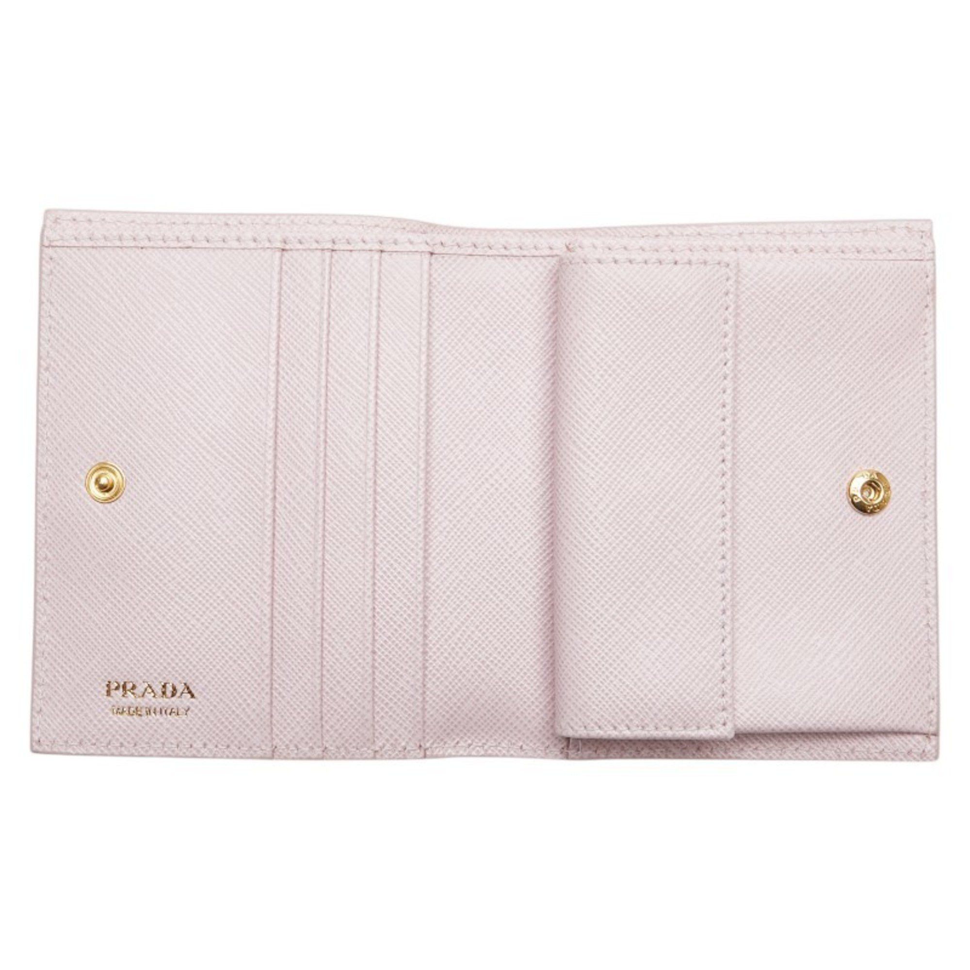 Prada Prada Embossed Logo Bifold Wallet in Pink Saffiano Leather for Women Size ONE SIZE - 8 Thumbnail