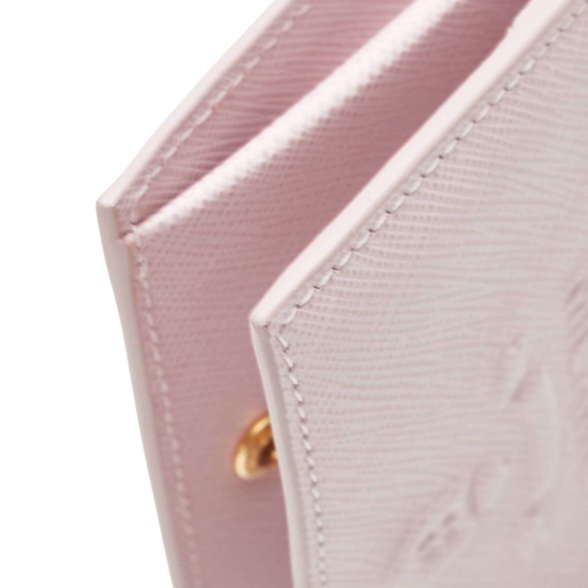 Prada Prada Embossed Logo Bifold Wallet in Pink Saffiano Leather for Women Size ONE SIZE - 6 Thumbnail