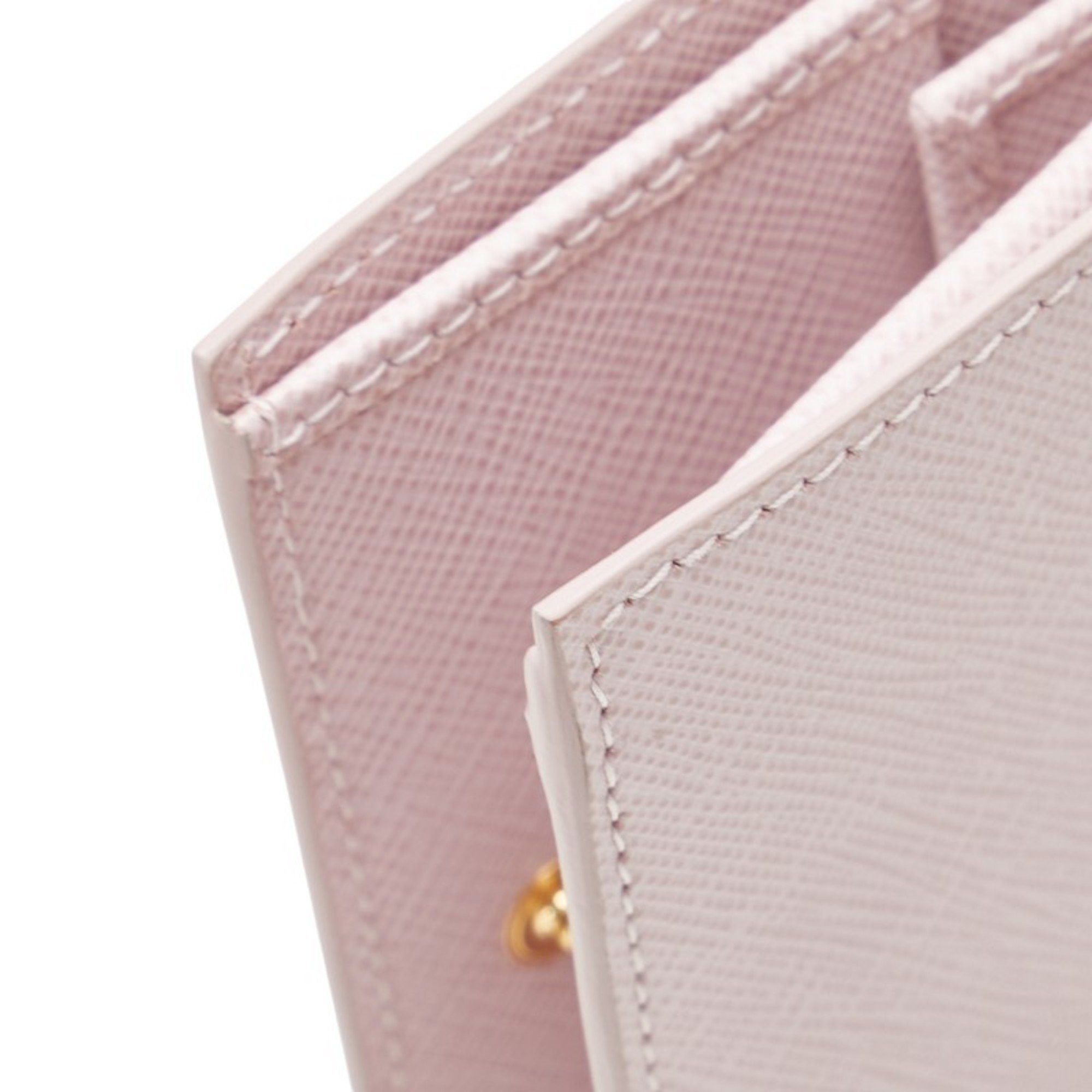 Prada Prada Embossed Logo Bifold Wallet in Pink Saffiano Leather for Women Size ONE SIZE - 7 Thumbnail