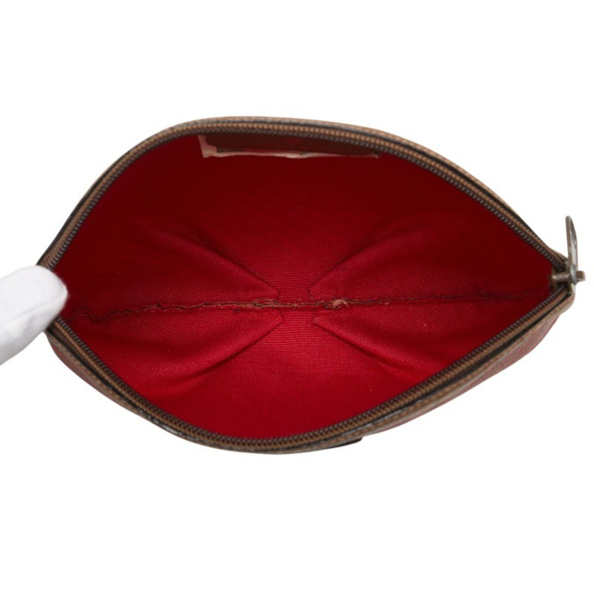 Gucci Gucci Old Pouch Brown and Red Leather Women's GUCCI Size ONE SIZE - 6 Thumbnail