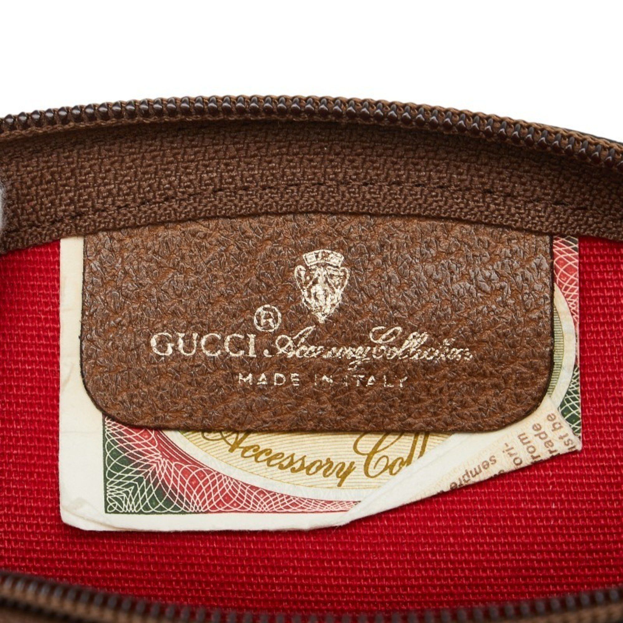 Gucci Gucci Old Pouch Brown and Red Leather Women's GUCCI Size ONE SIZE - 9 Thumbnail