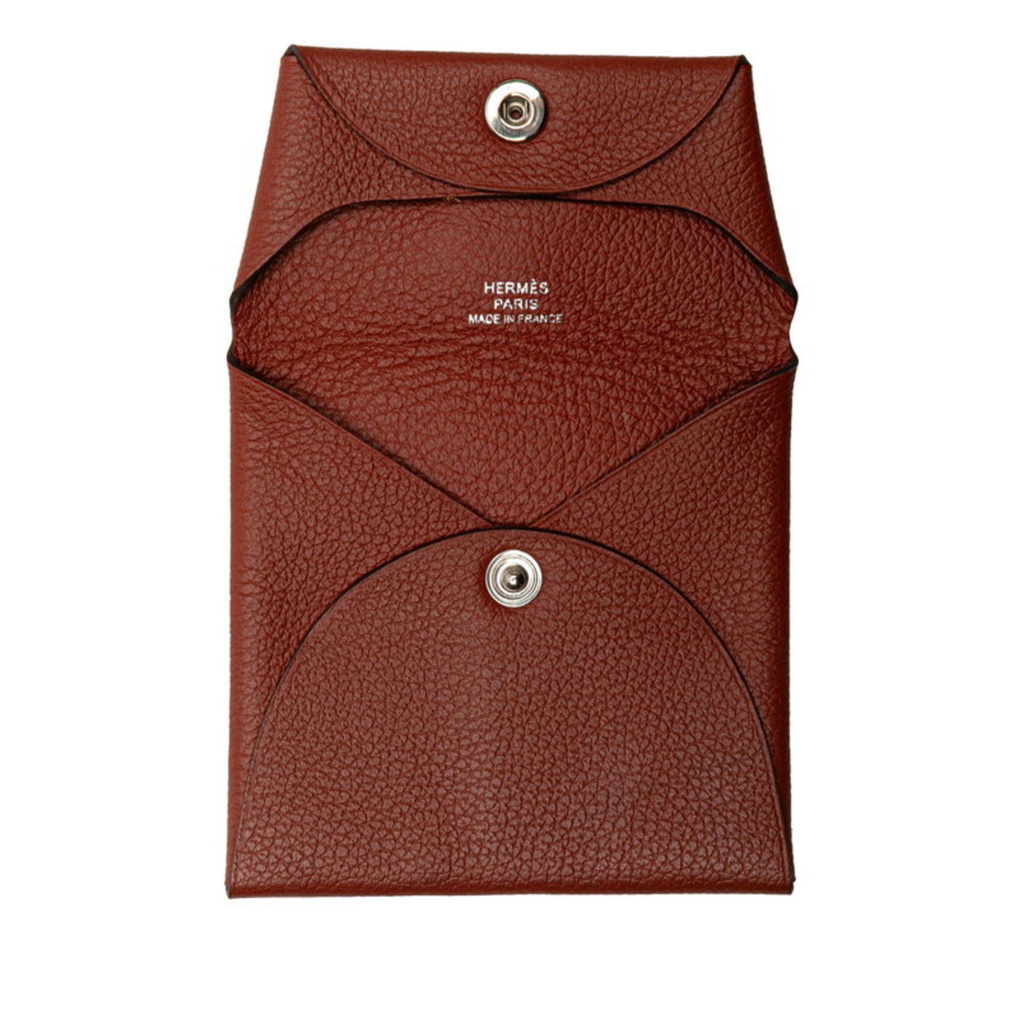 Hermes Hermès Bastia Wallet/Coin Case Brown Evercolor Women's HERMES Size ONE SIZE - 7 Thumbnail