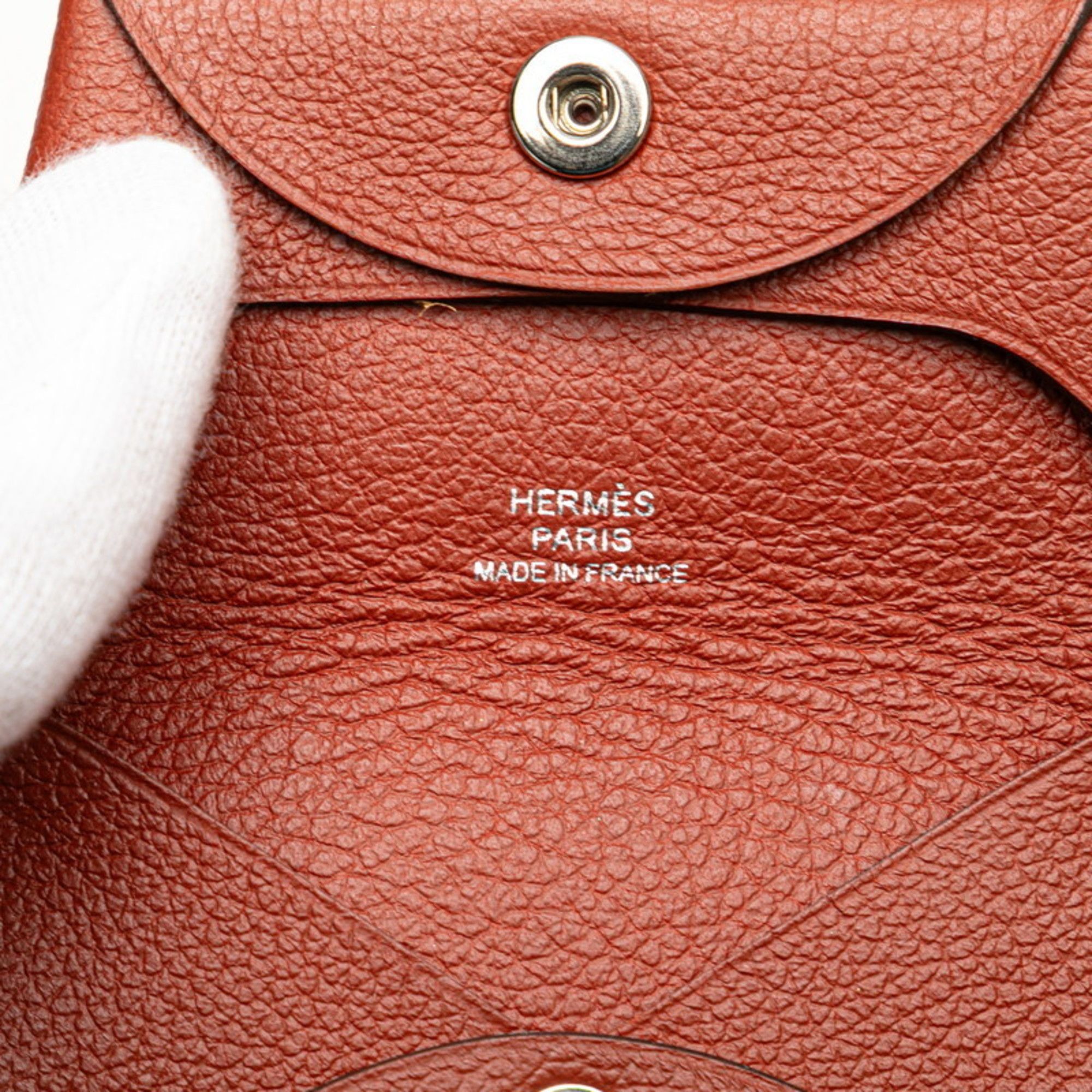 Hermes Hermès Bastia Wallet/Coin Case Brown Evercolor Women's HERMES Size ONE SIZE - 9 Thumbnail