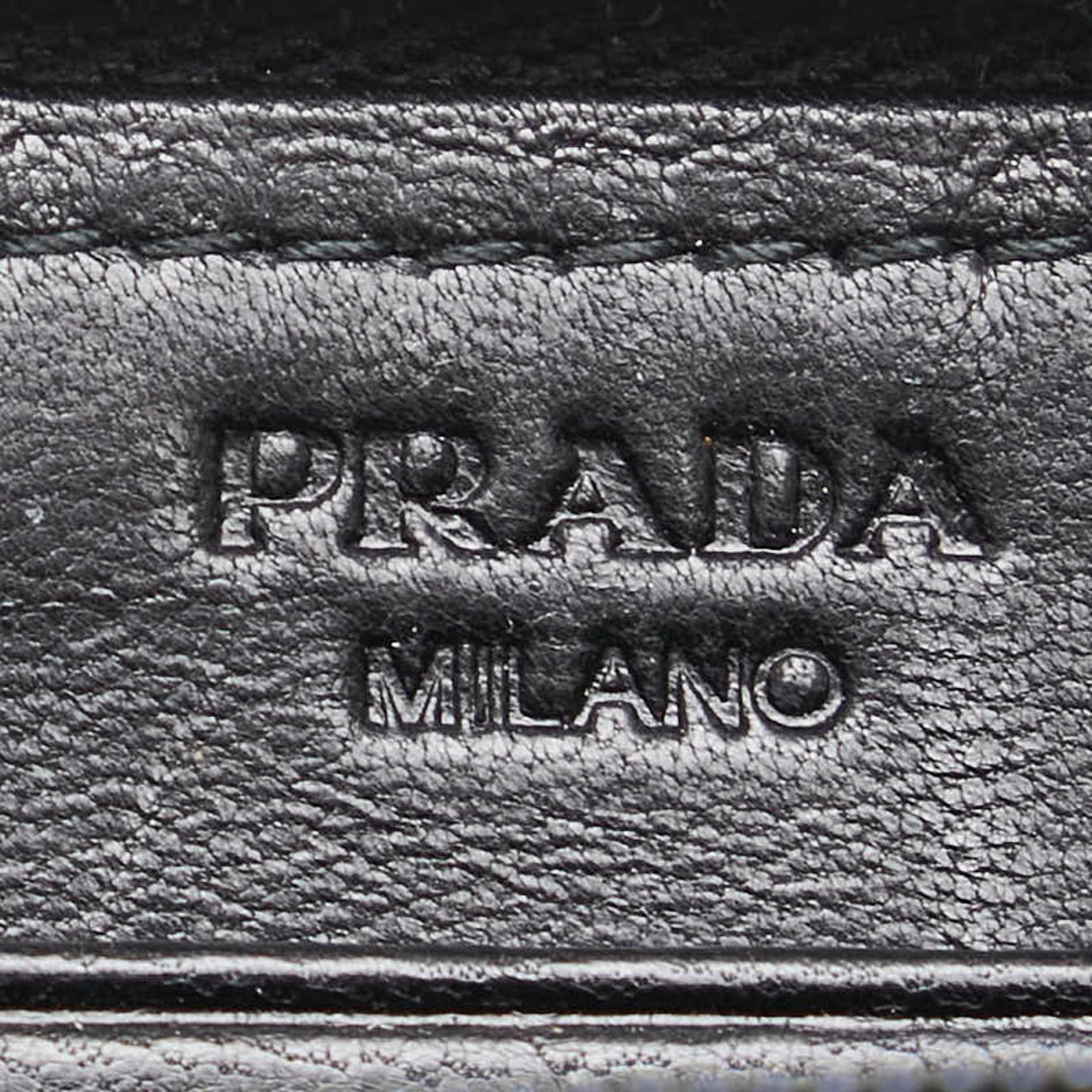 Prada Prada Triangle Logo Plate Long Wallet Black Nylon Leather Women's PRADA Size ONE SIZE - 7 Thumbnail